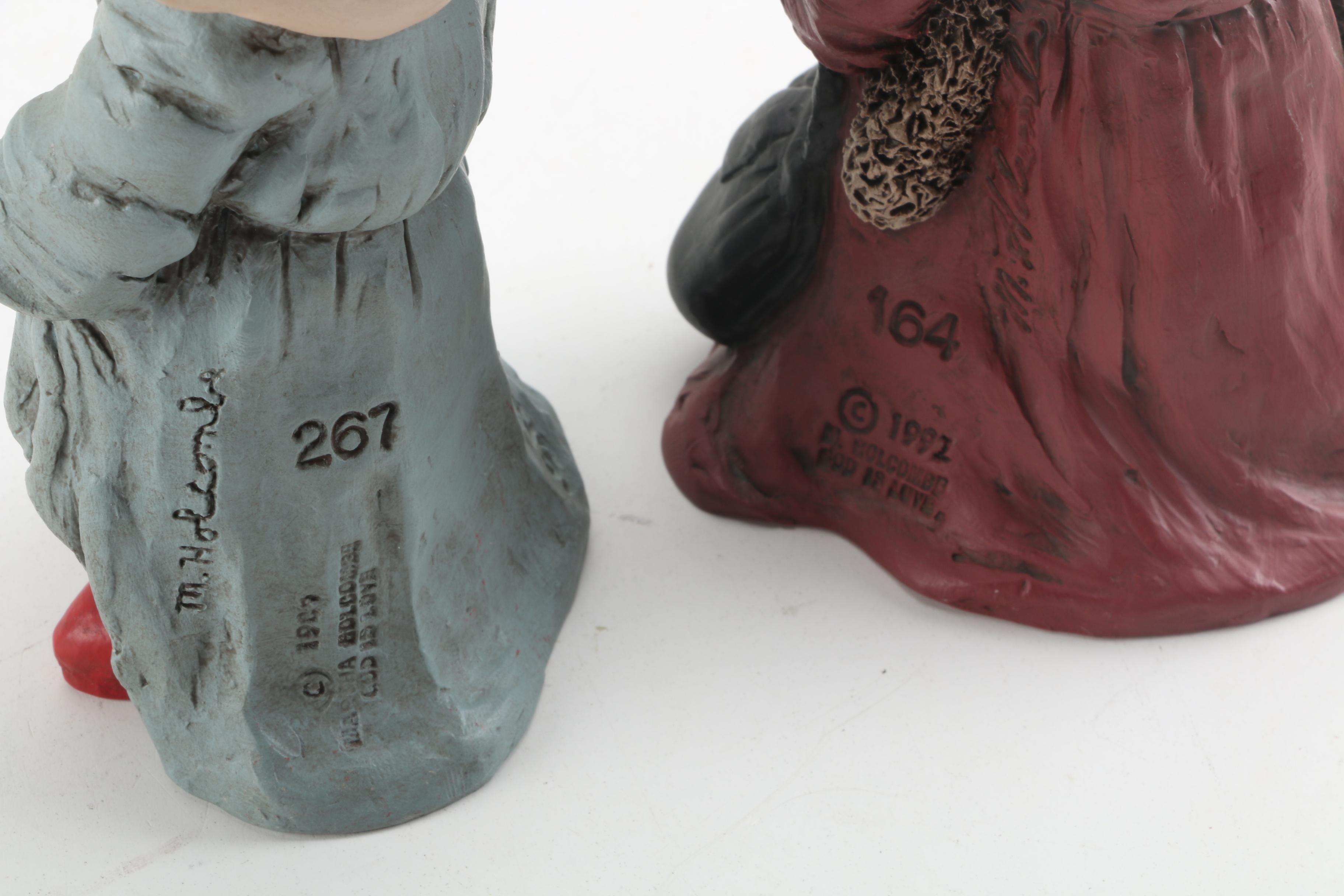 Ceramic Child Figurines and Religious-Themed Dishes