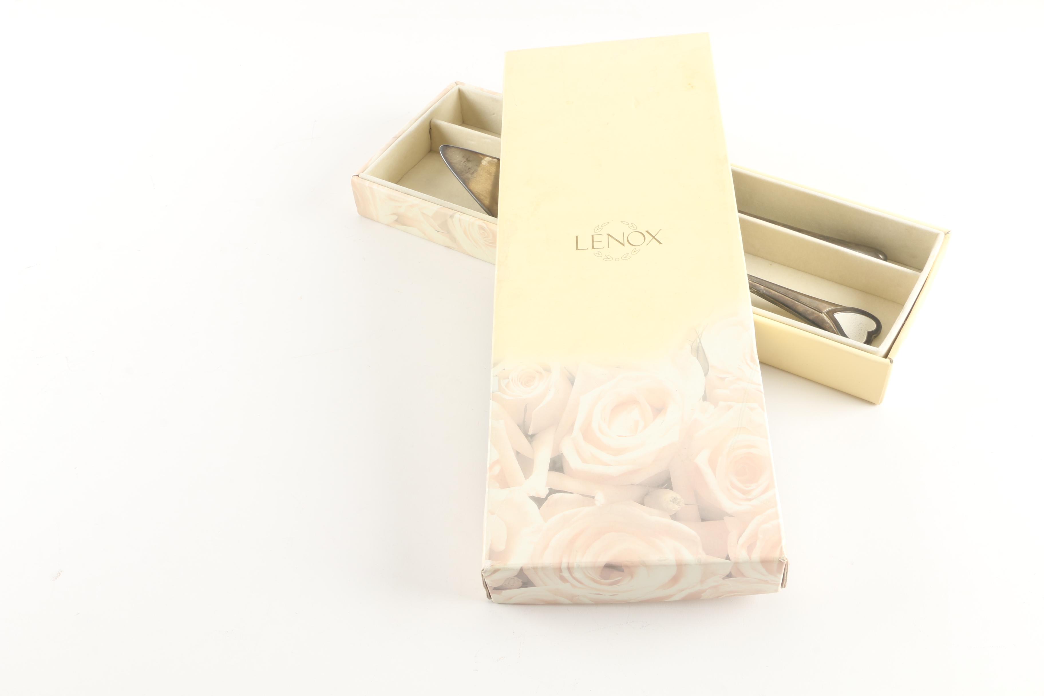 Lenox "Wedding Promises" Silver Plate Cake Knife and Server Set