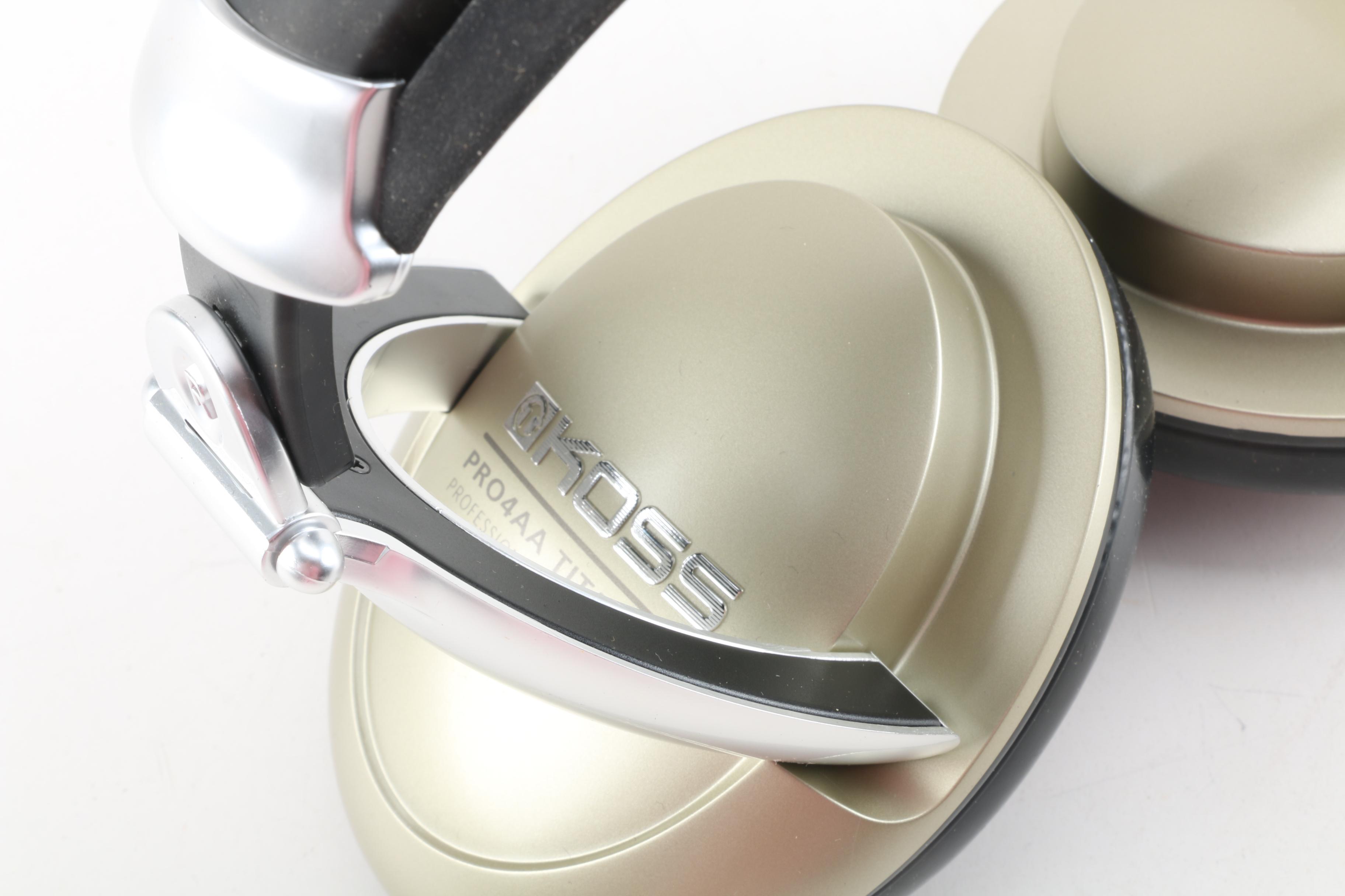 Koss PRO4AA Titanium Over-Ear Studio Headphones with 1/4" Jack Adapter