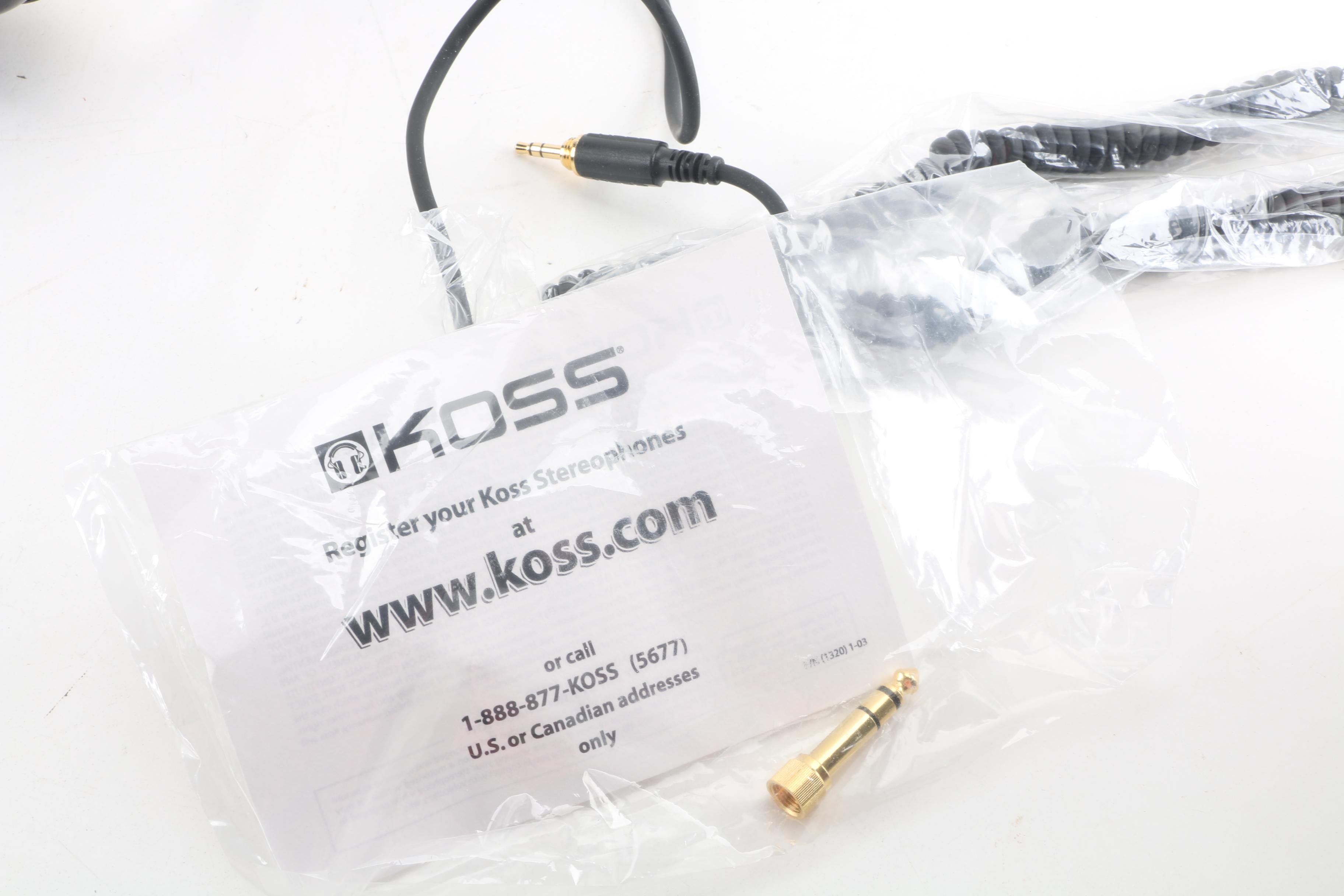 Koss PRO4AA Titanium Over-Ear Studio Headphones with 1/4" Jack Adapter