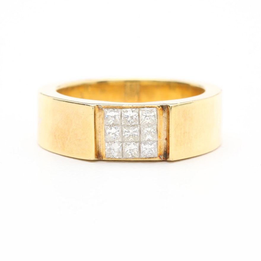 18K Yellow Gold Diamond Ring