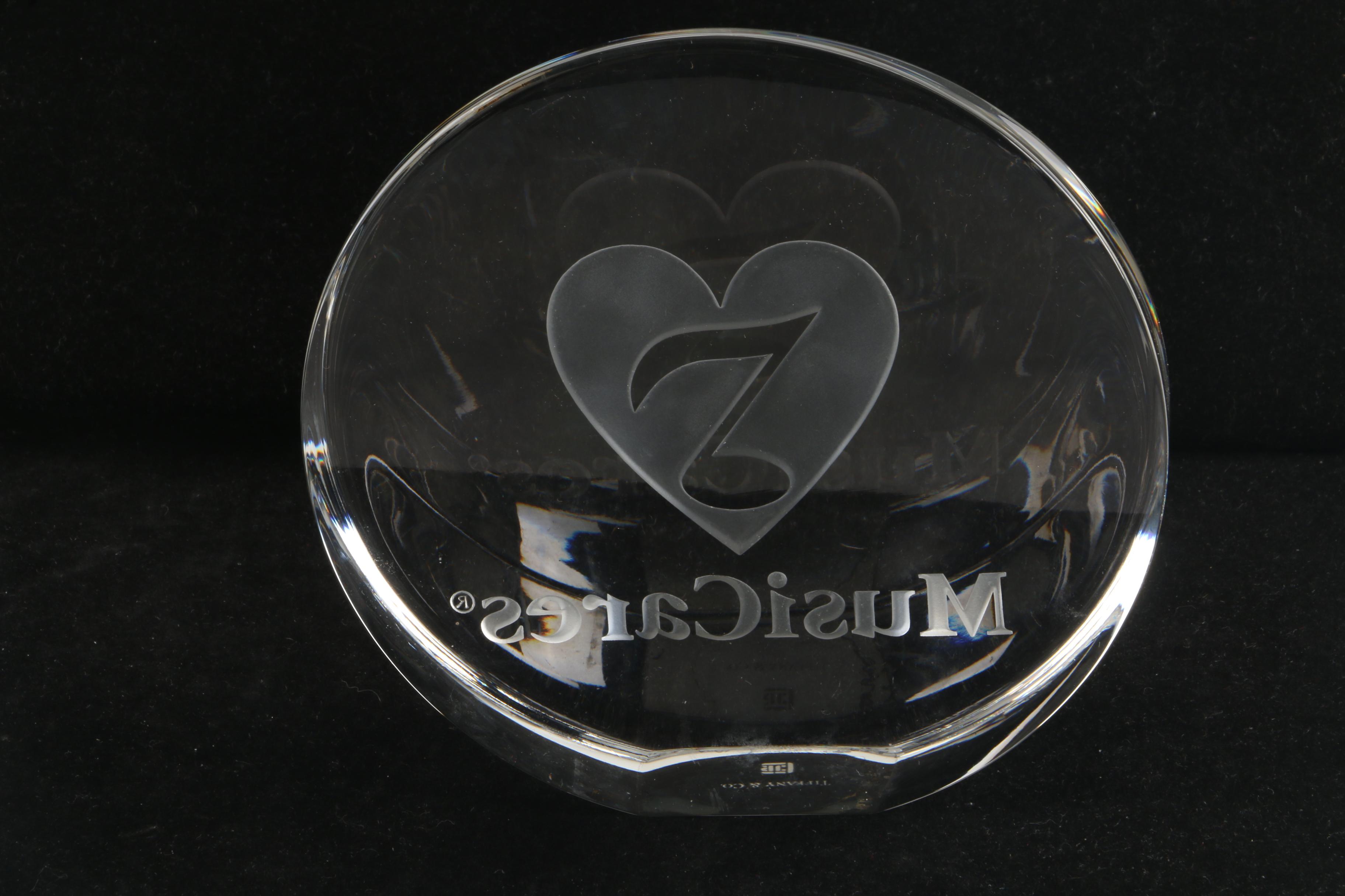 Tiffany & Co. "MusiCares" Crystal Paperweight