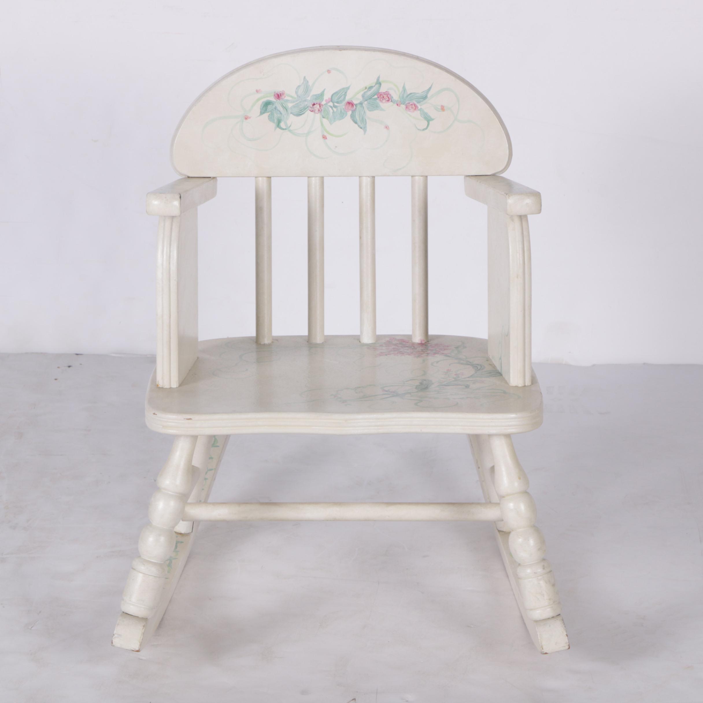 Natalie Cole Hand-Painted Children's Rocking Chair by James Johnsen