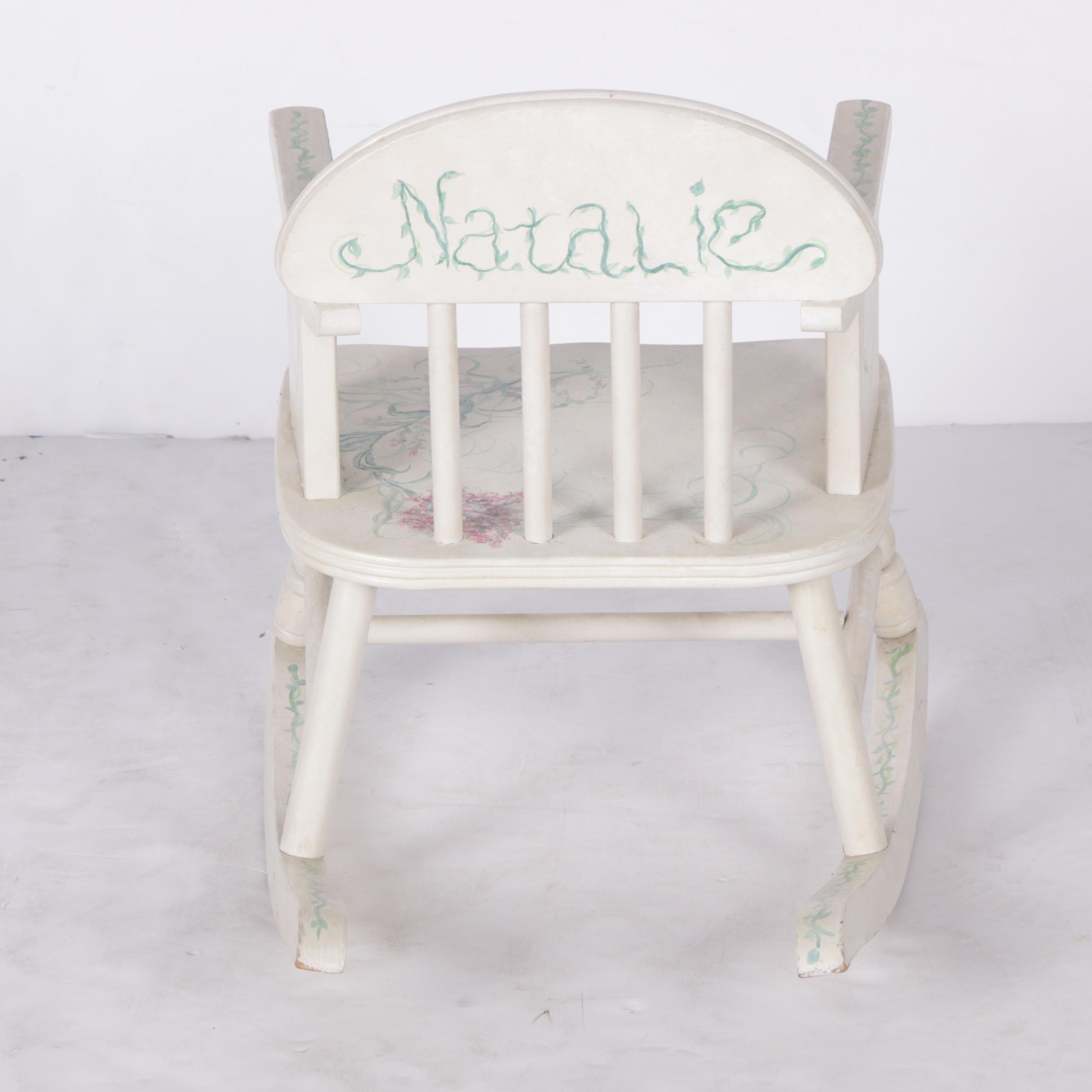 Natalie Cole Hand-Painted Children's Rocking Chair by James Johnsen