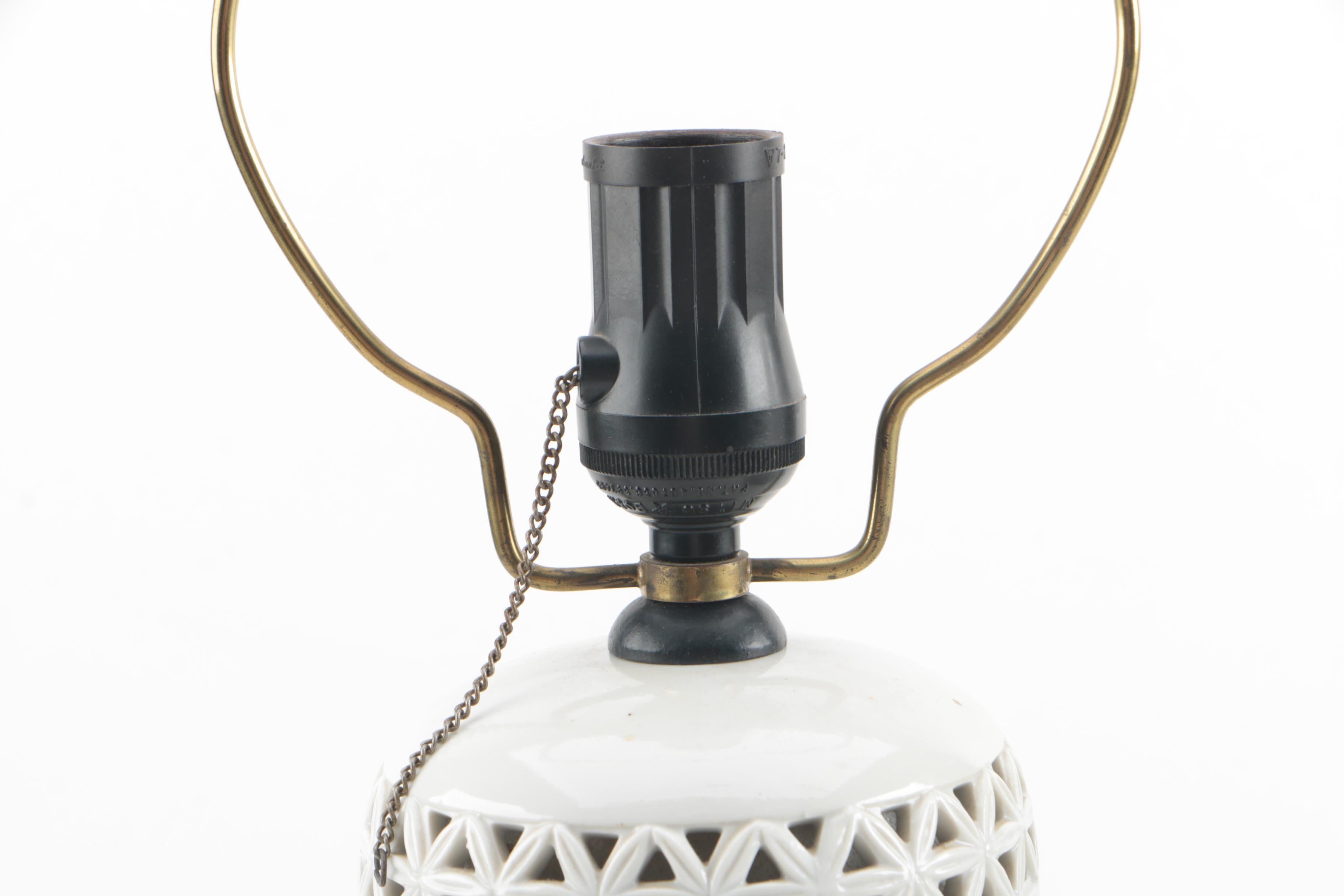 Vintage Seyei Reticulated Fine China Table Lamps