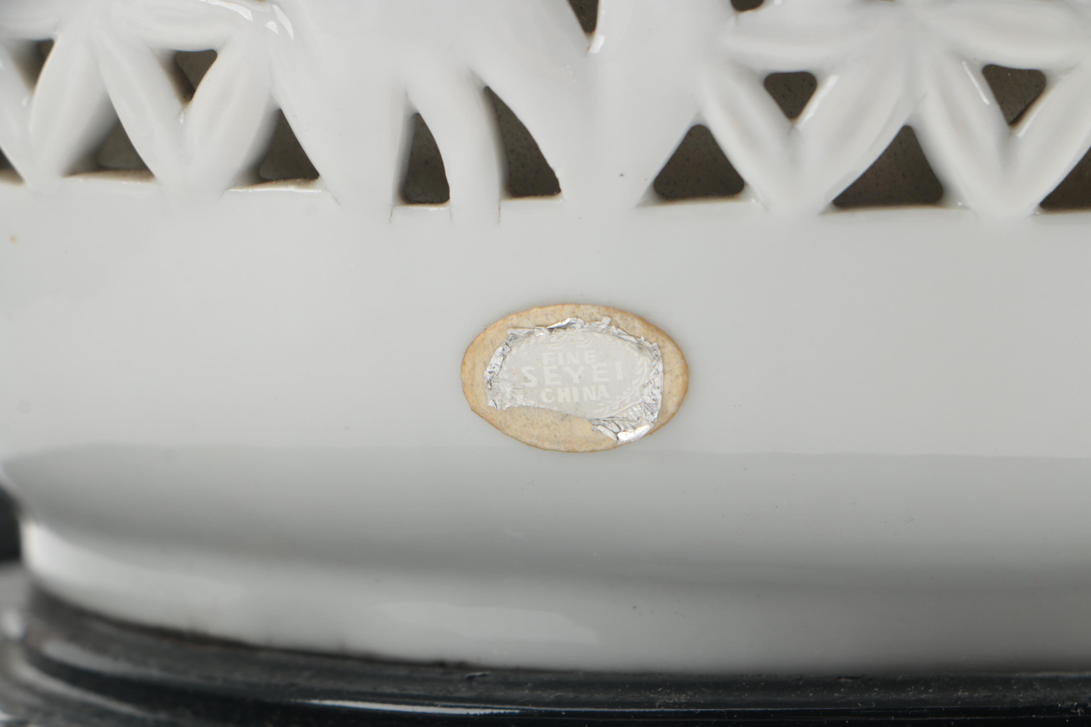 Vintage Seyei Reticulated Fine China Table Lamps