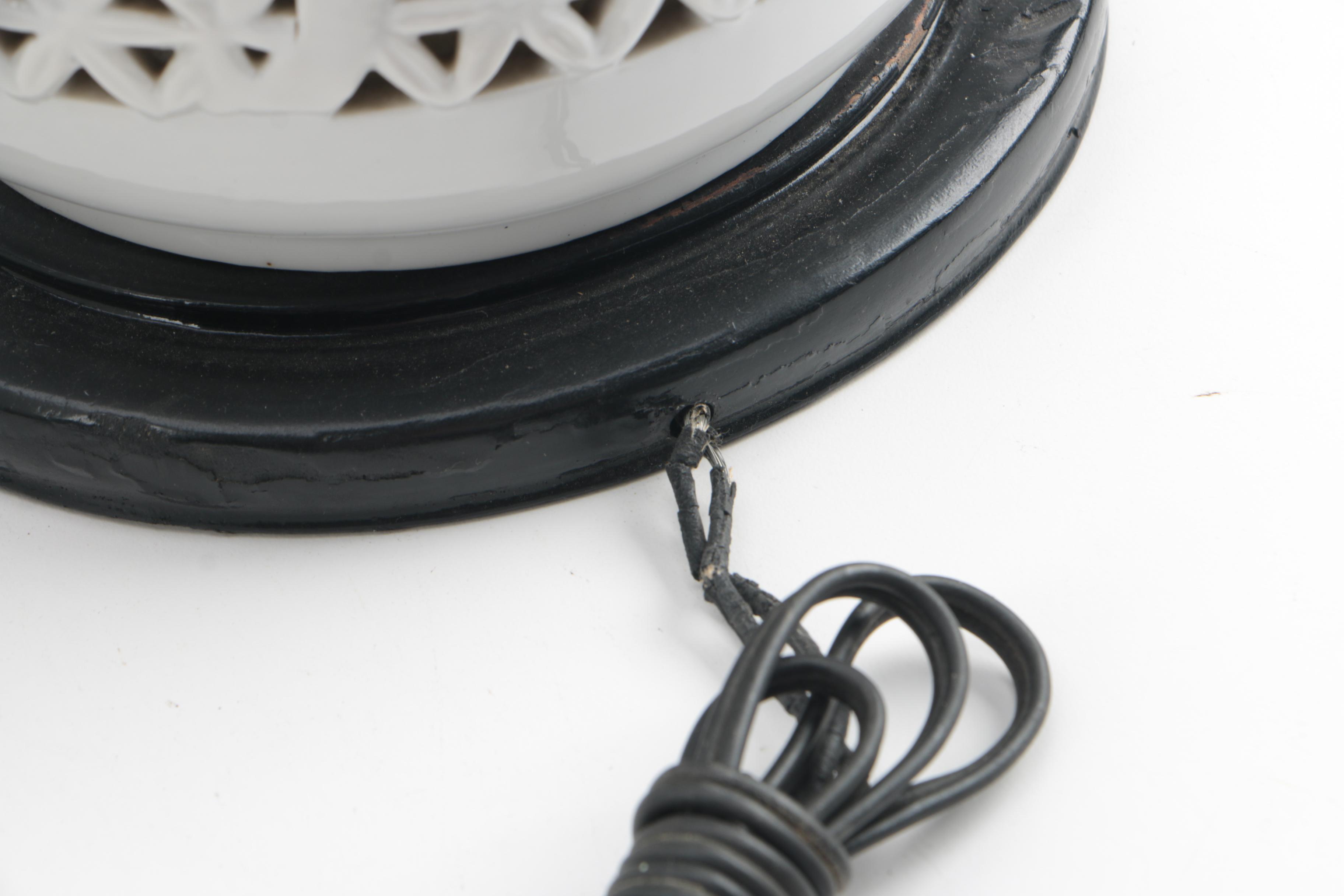 Vintage Seyei Reticulated Fine China Table Lamps