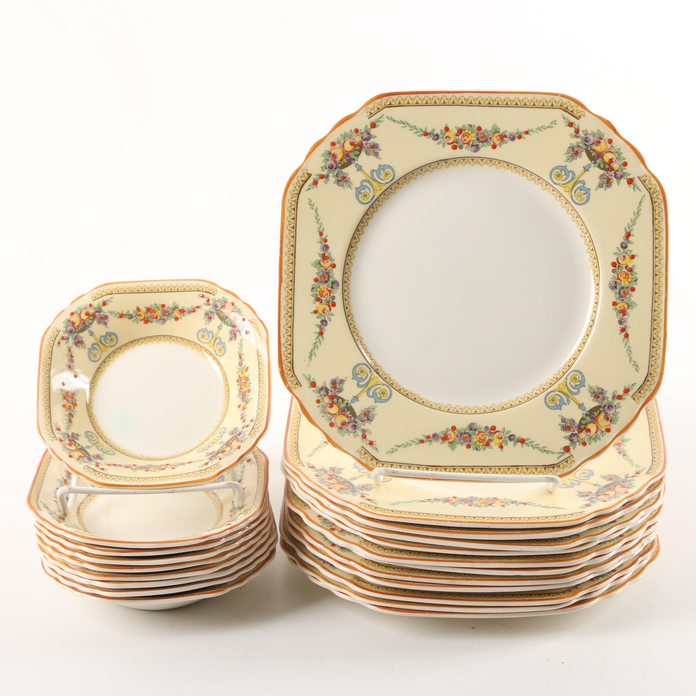 Vintage Wedgwood & Co. "Mayfair" Square Jeweled Tableware