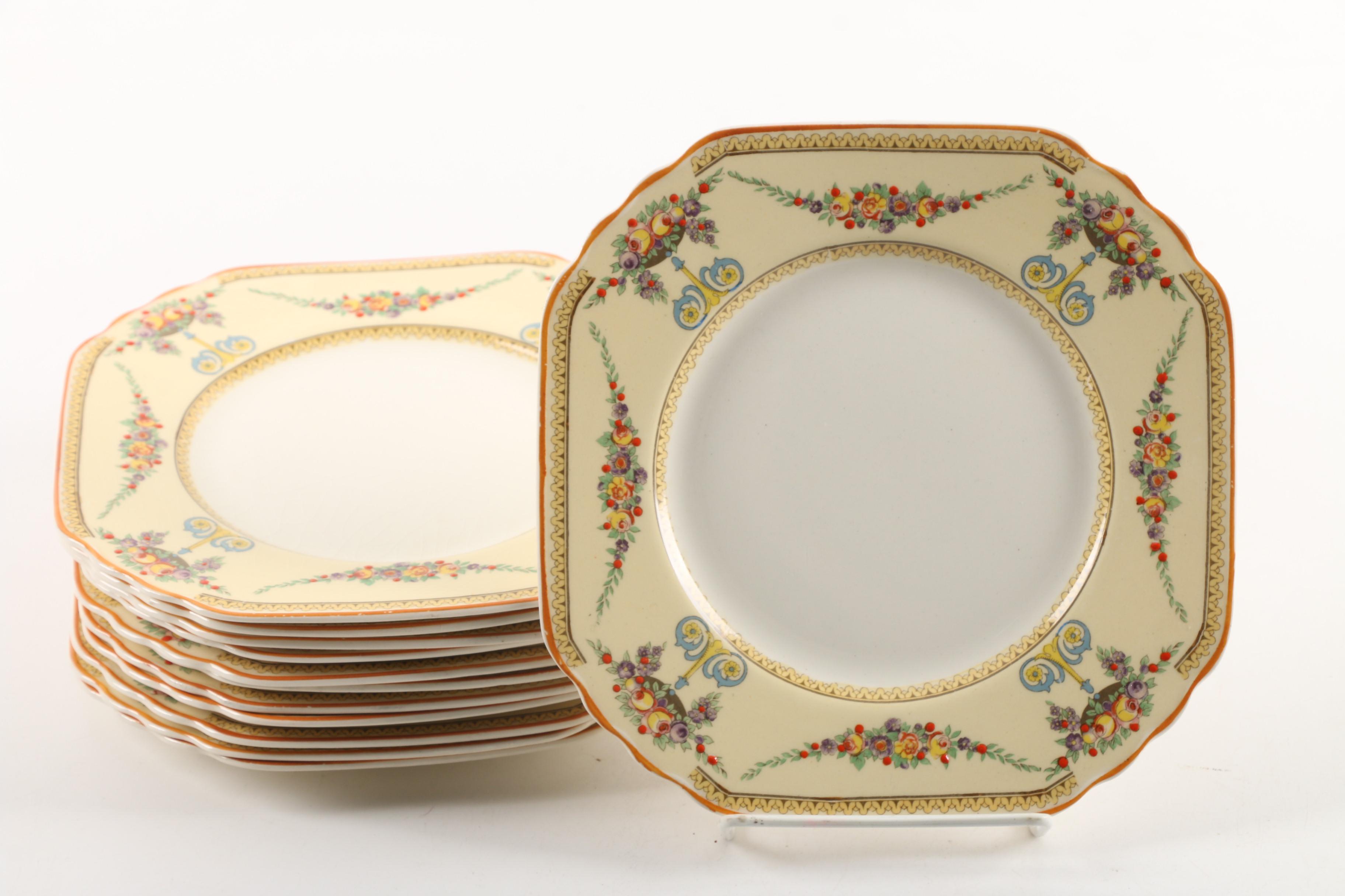 Vintage Wedgwood & Co. "Mayfair" Square Jeweled Tableware