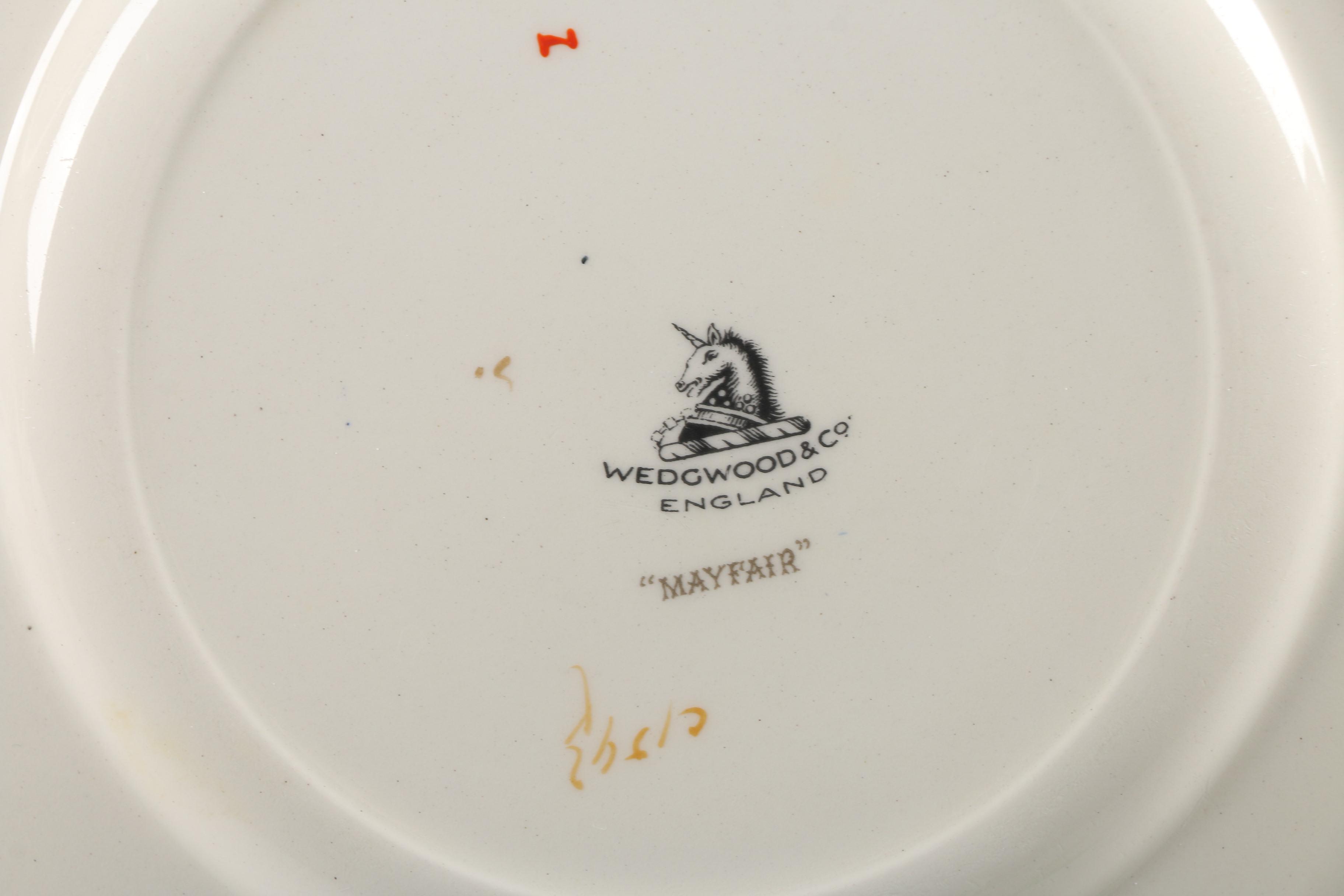 Vintage Wedgwood & Co. "Mayfair" Square Jeweled Tableware