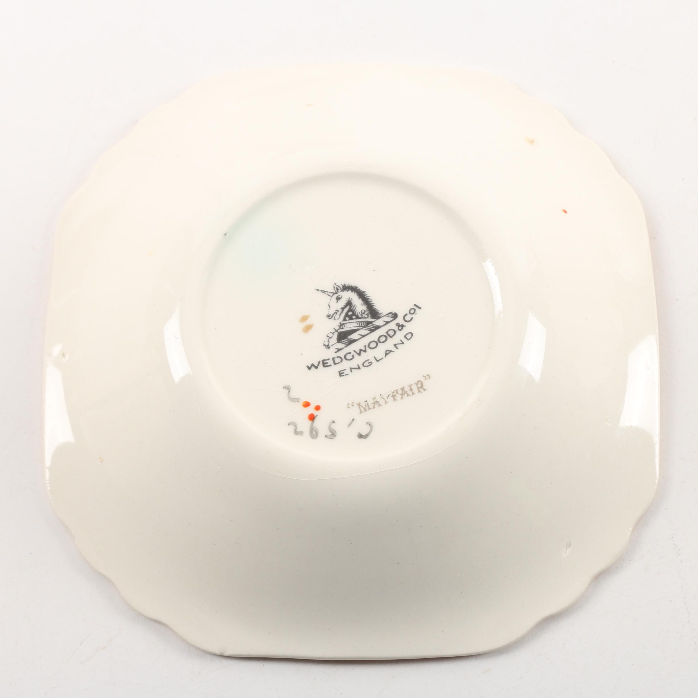 Vintage Wedgwood & Co. "Mayfair" Square Jeweled Tableware