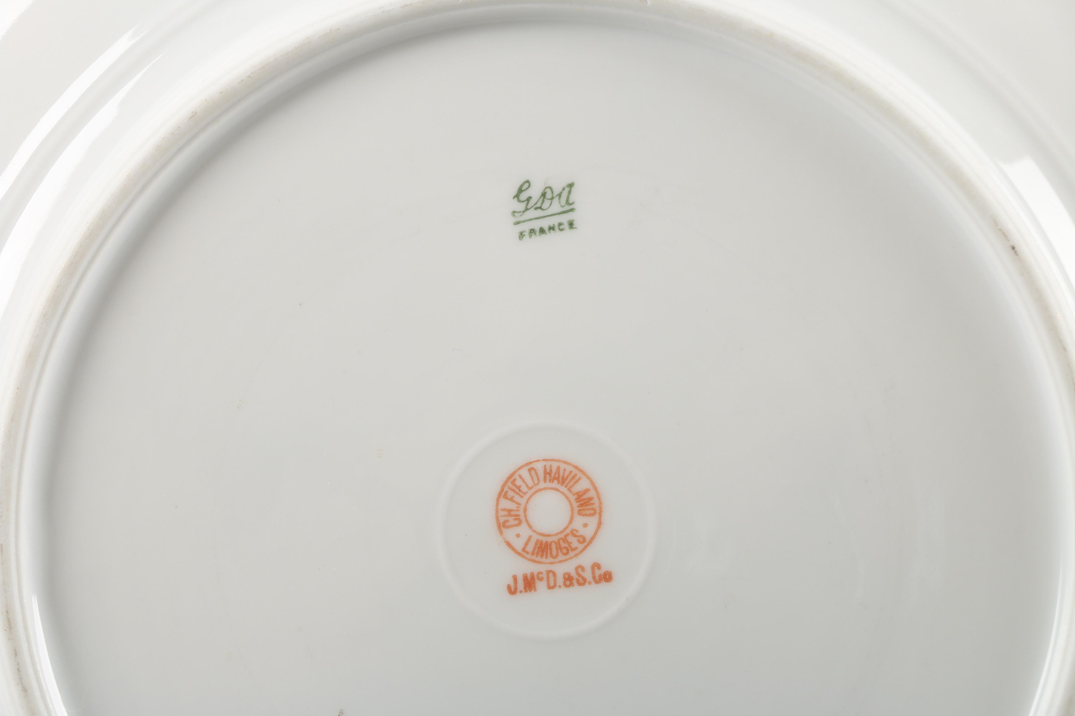 Vintage CF Haviland Limoges Porcelain Luncheon Plates ca. 1900-41