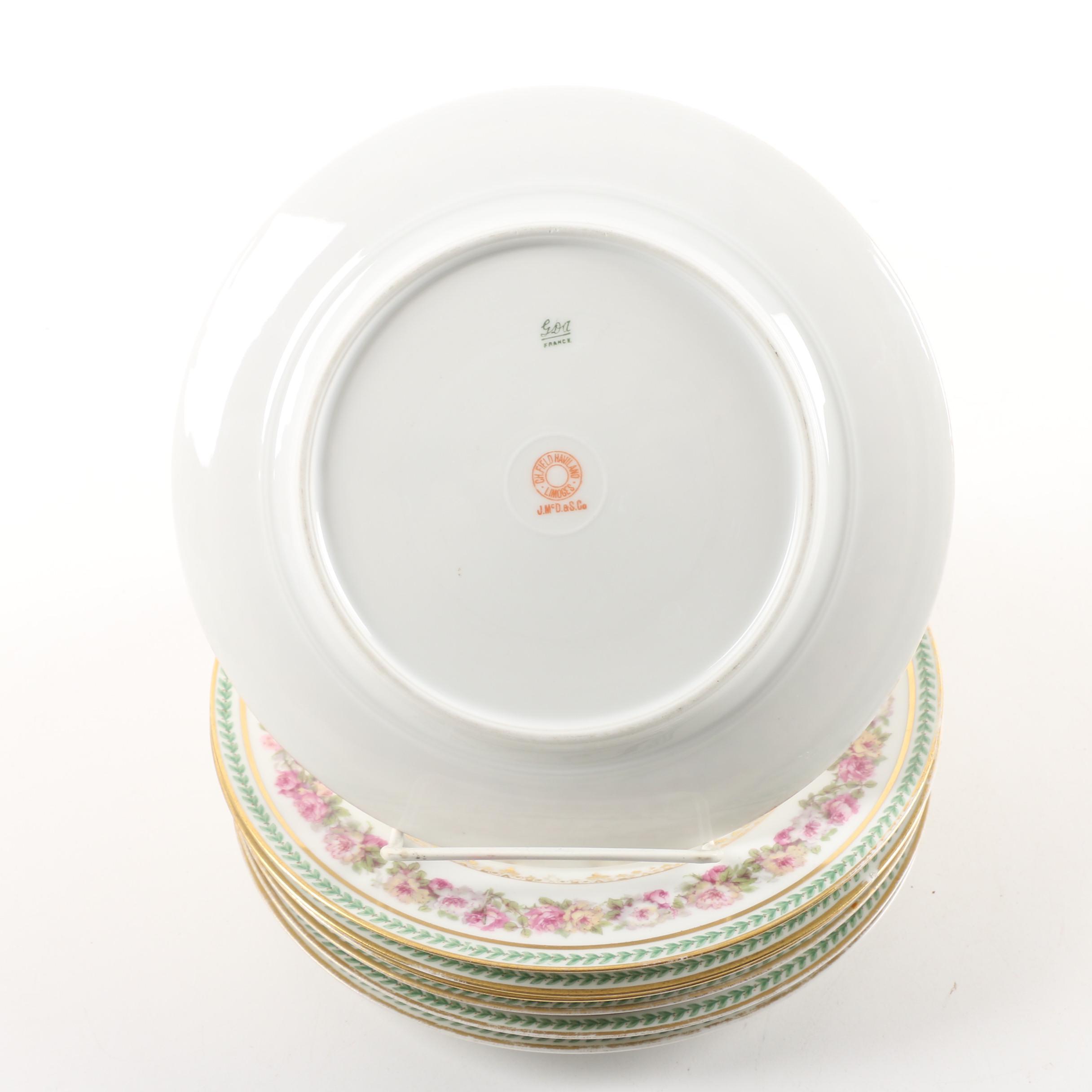 Vintage CF Haviland Limoges Porcelain Luncheon Plates ca. 1900-41