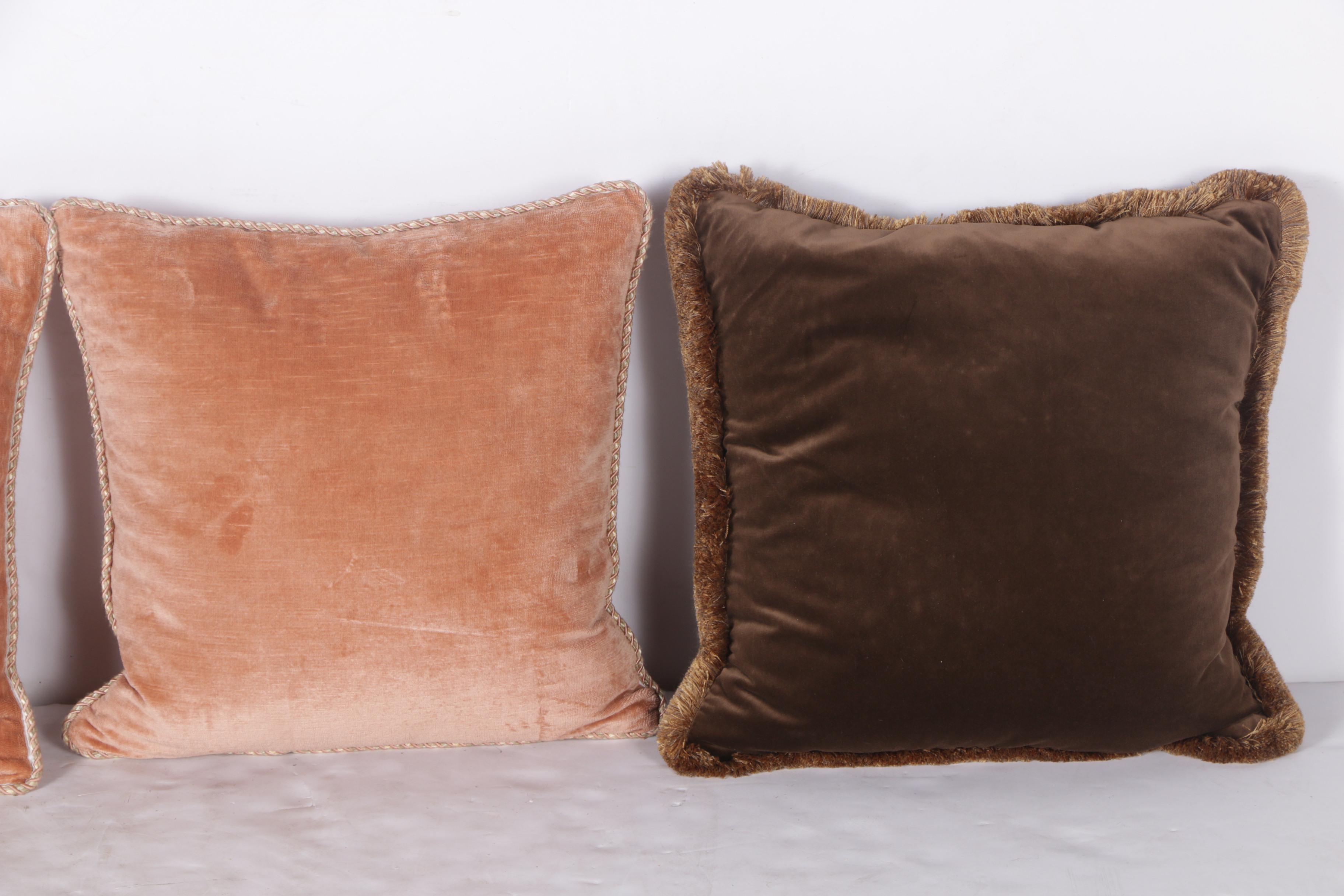 Vintage Throw Pillows with Decorative Trim