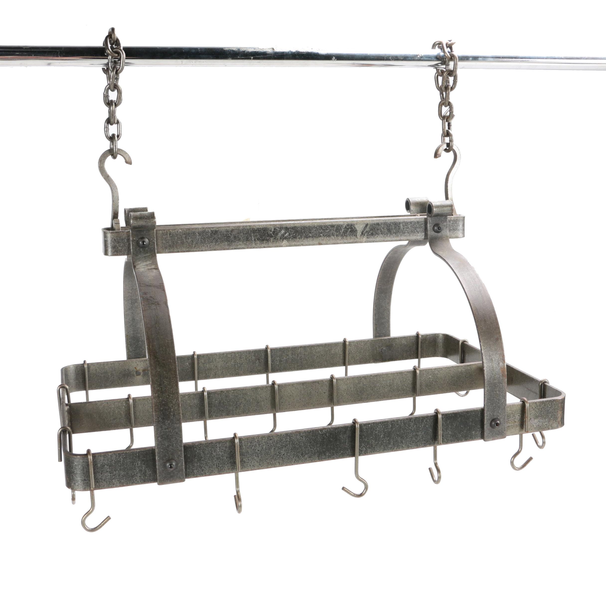 Contemporary Hanging Metal Pot Rack