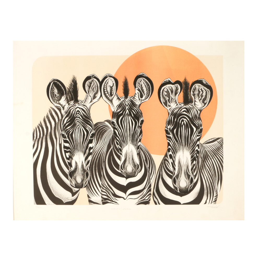 Signed Limited Edition Lithograph "Grevy's Zebra"