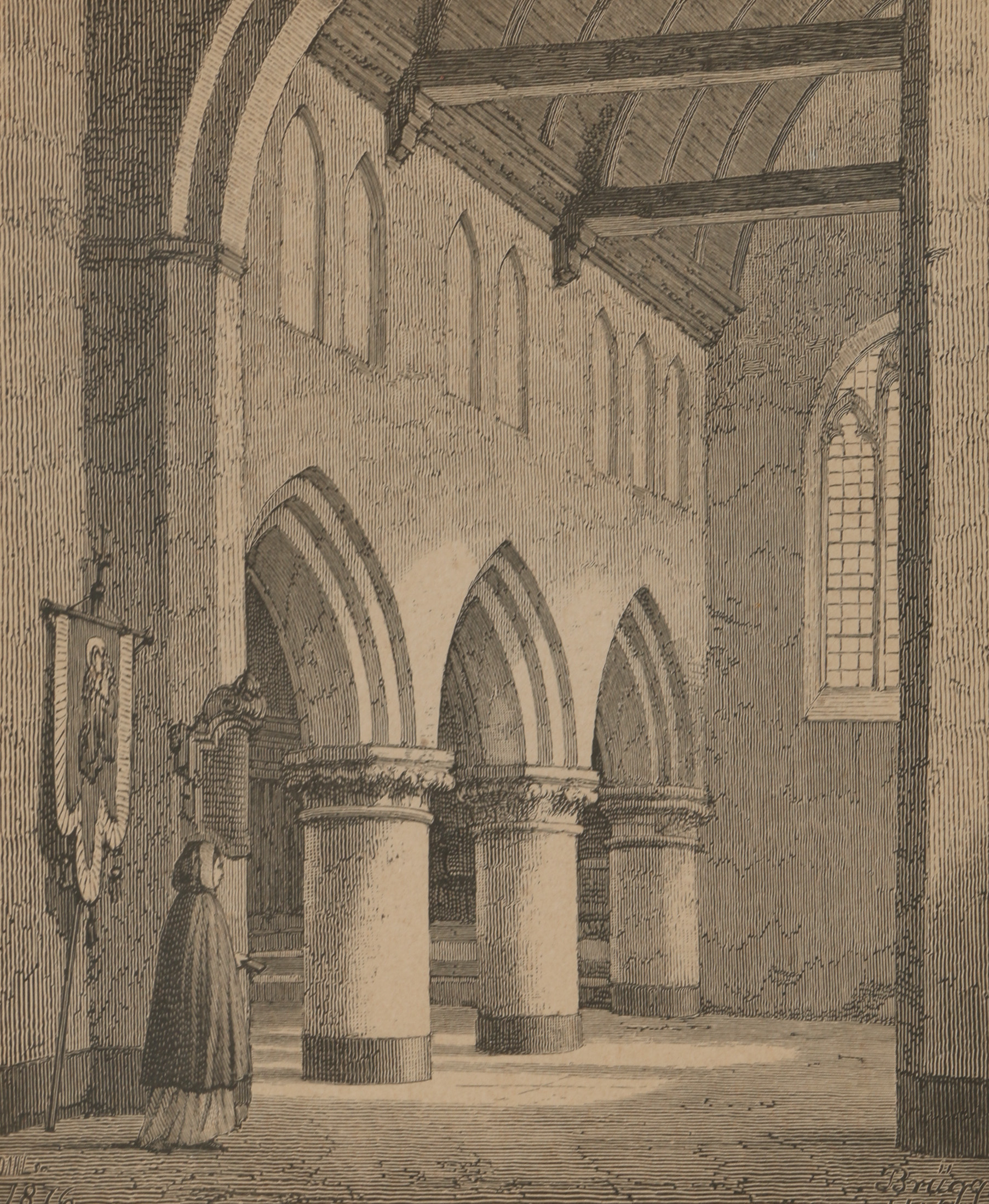 Late 19th Century Wood Engraving "Brügge"