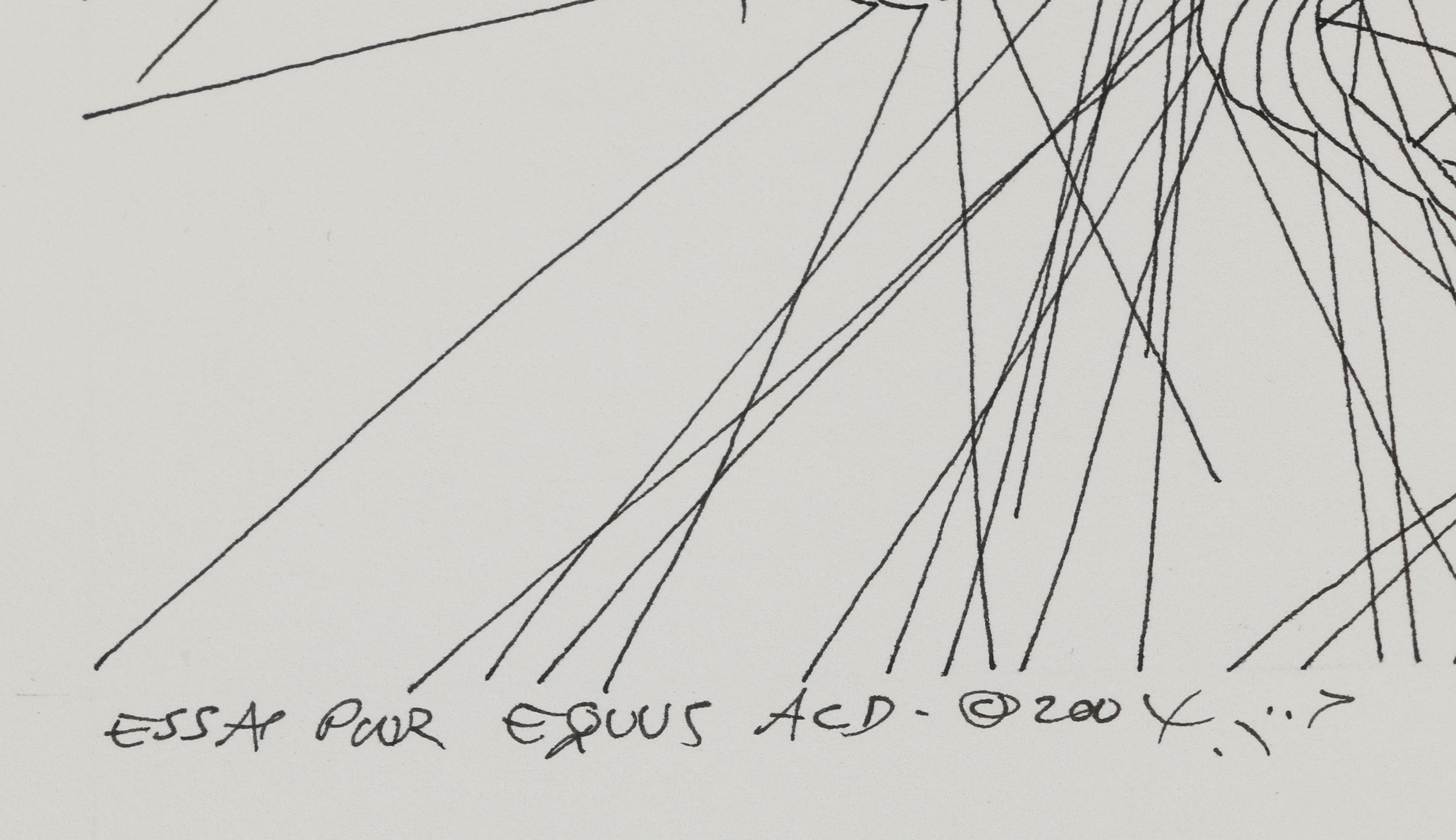 Guillaume Azoulay Ink Drawing "Essai pour Equus ACD"