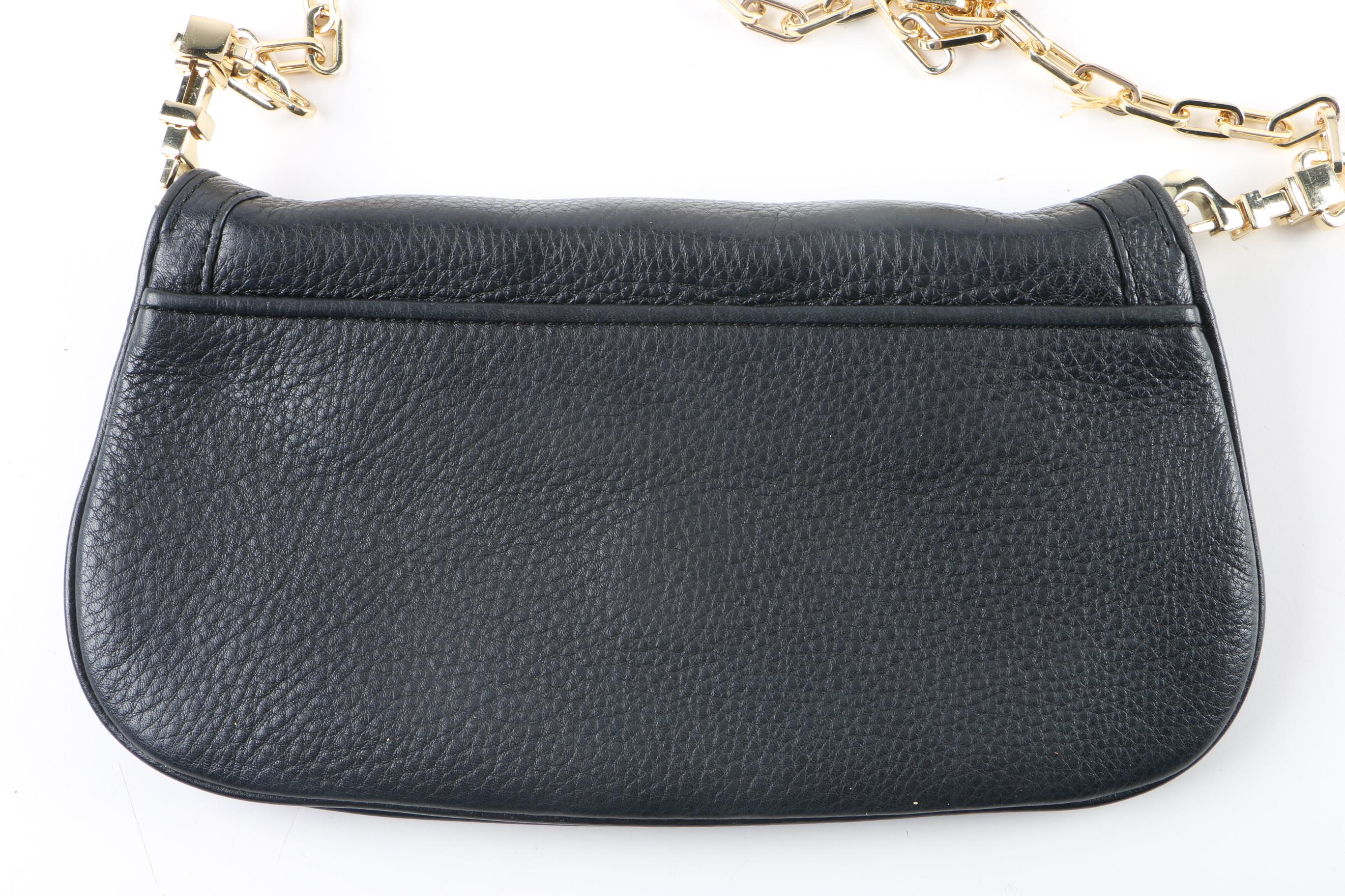 Tory Burch Black Pebbled Leather Crossbody Bag