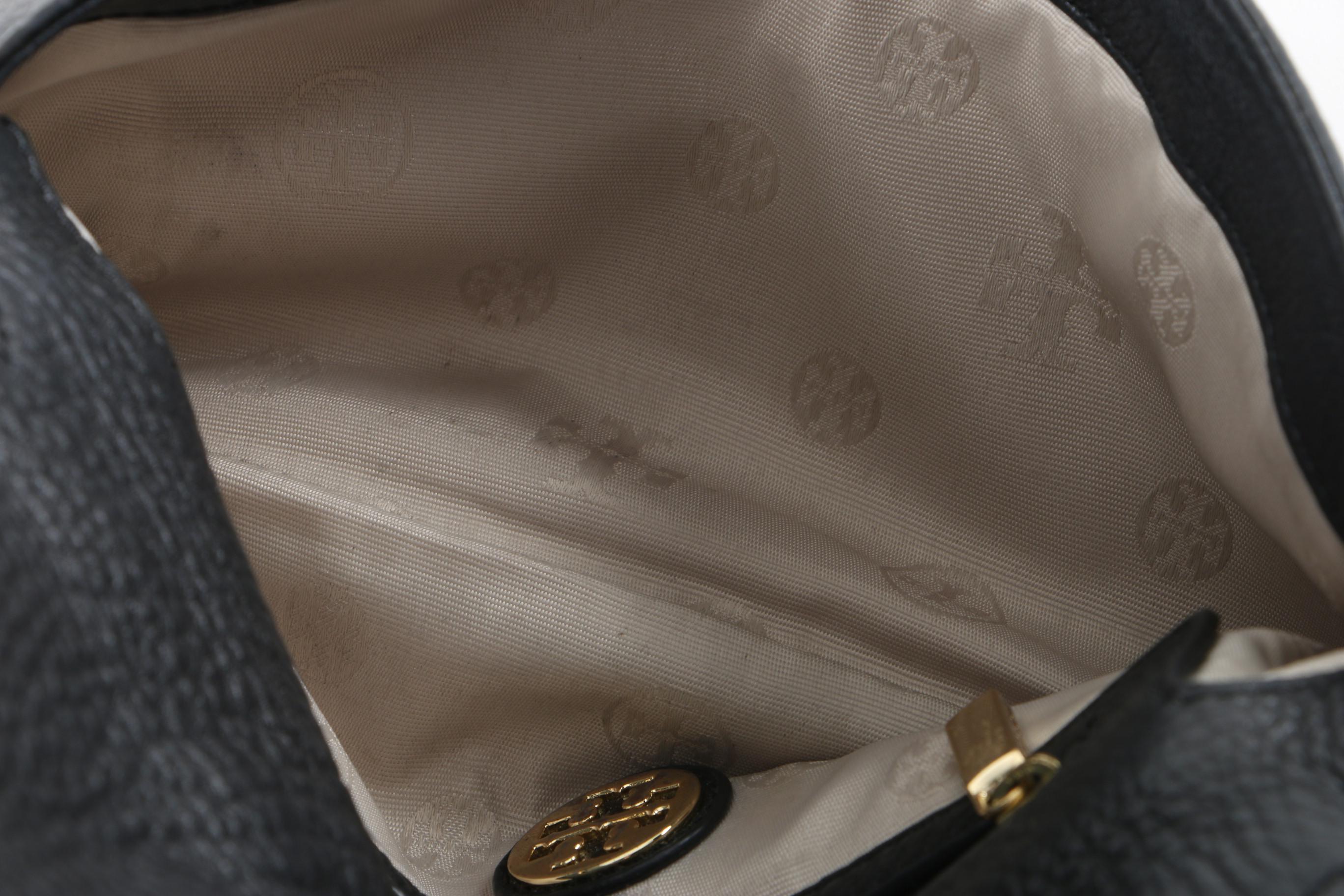 Tory Burch Black Pebbled Leather Crossbody Bag