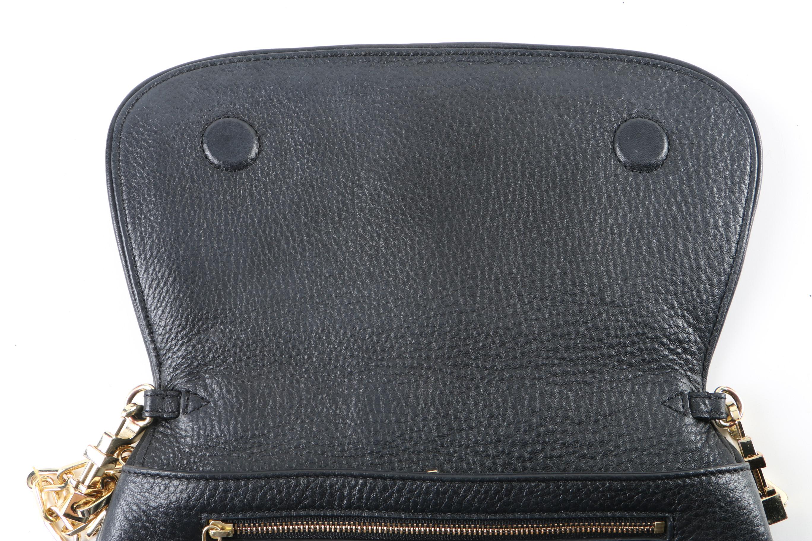 Tory Burch Black Pebbled Leather Crossbody Bag