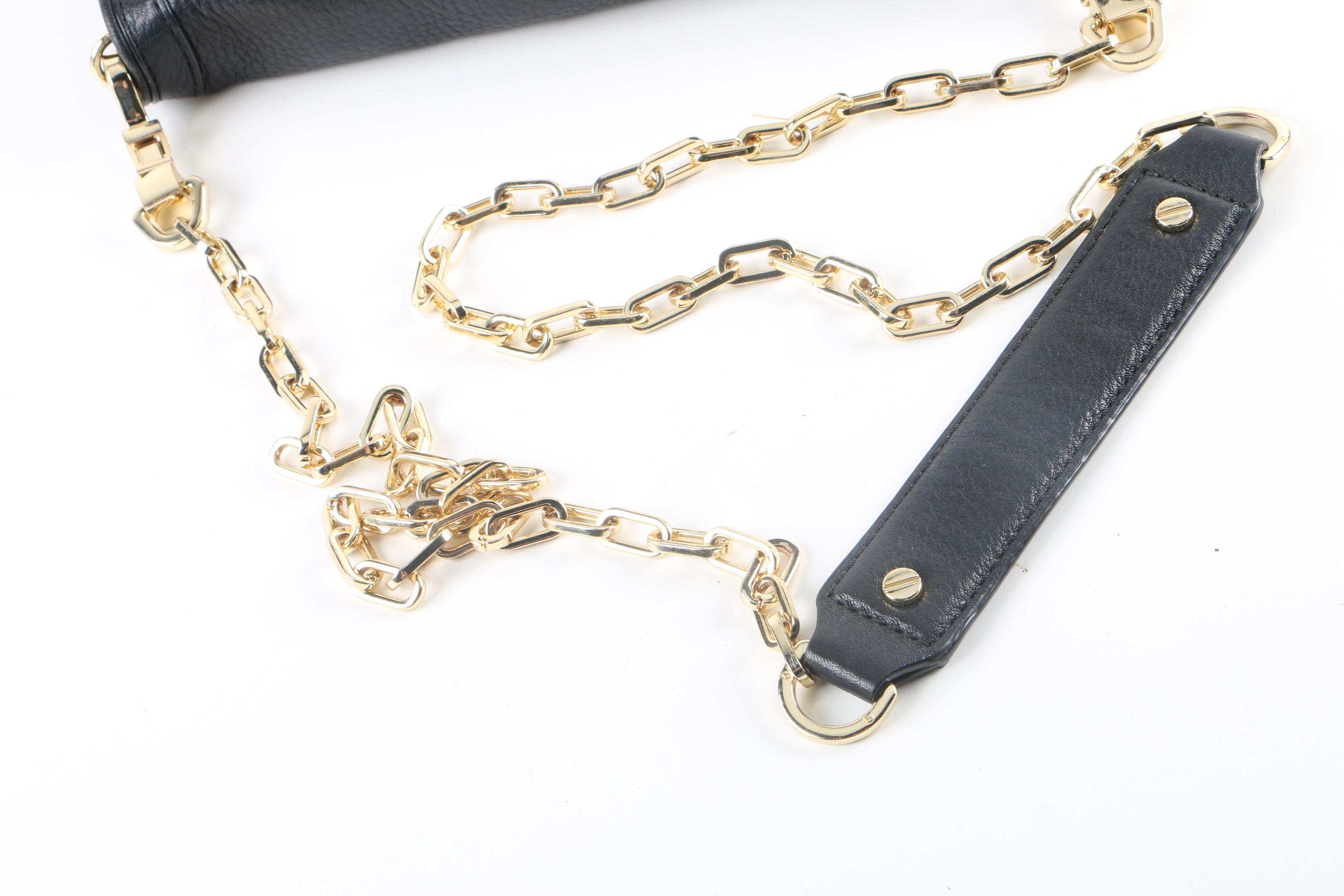 Tory Burch Black Pebbled Leather Crossbody Bag