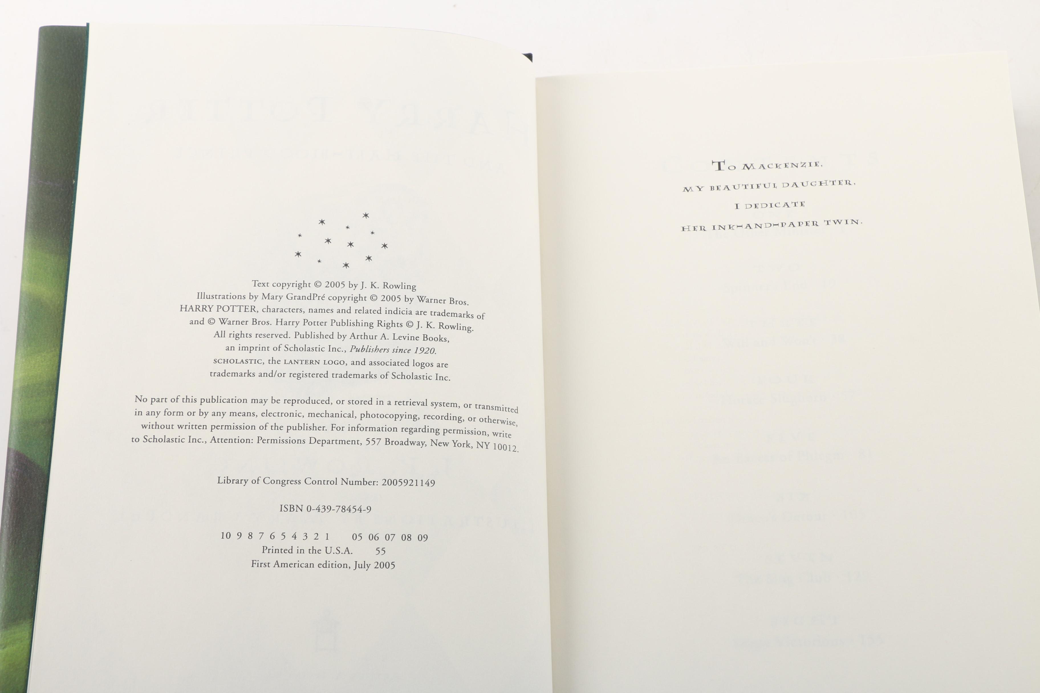 Hardcover "Harry Potter" Books by J.K. Rowling Including First American Editions