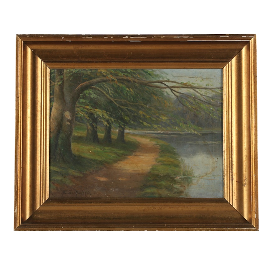 A. S. Moller Landscape Oil Painting