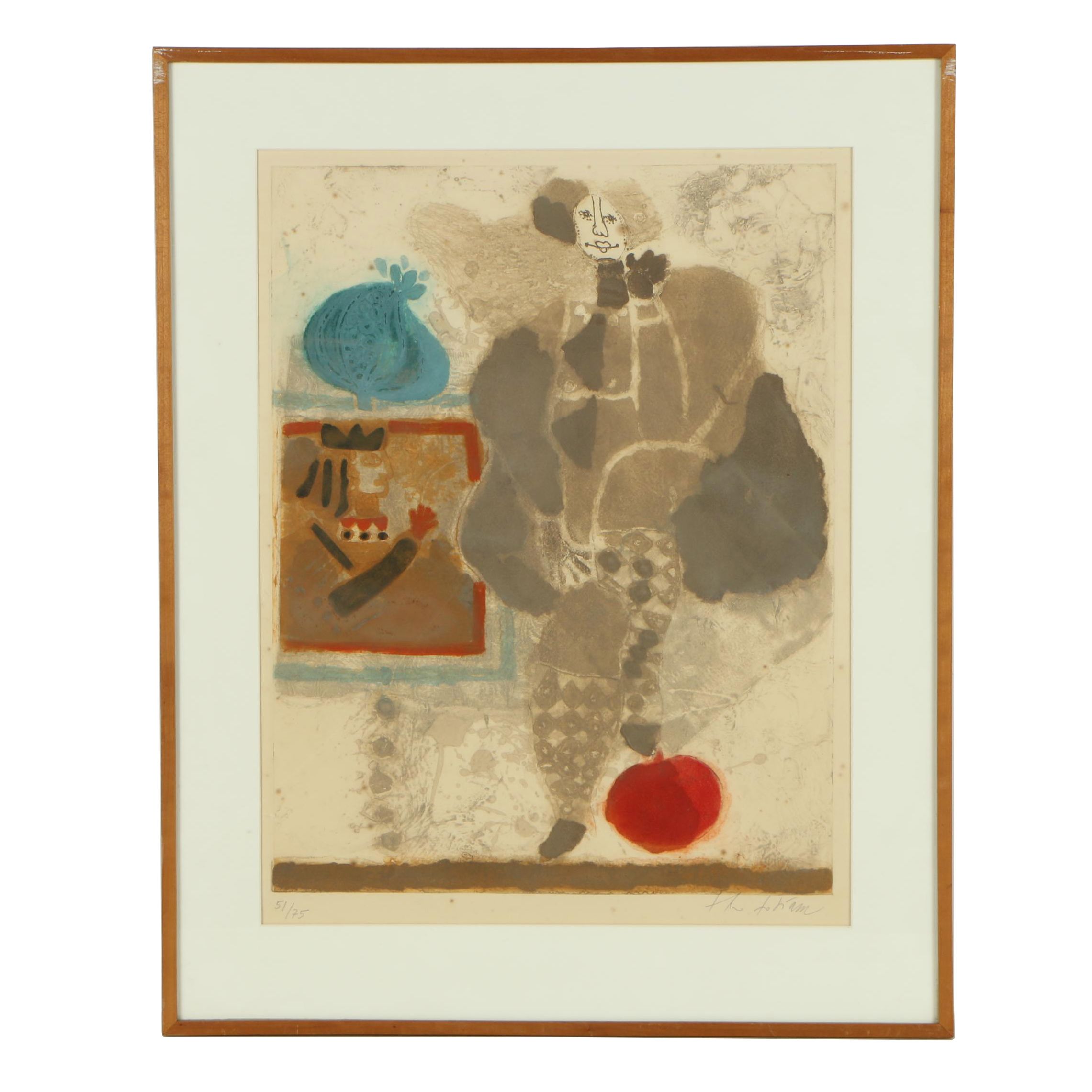 Collagraph Depicting an Abstracted Figure