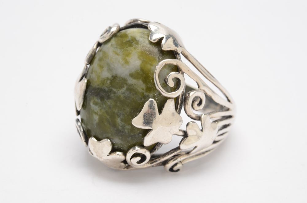 Sterling Silver and Connemara Marble Ring