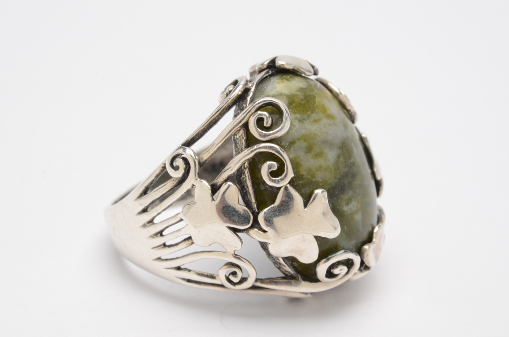 Sterling Silver and Connemara Marble Ring