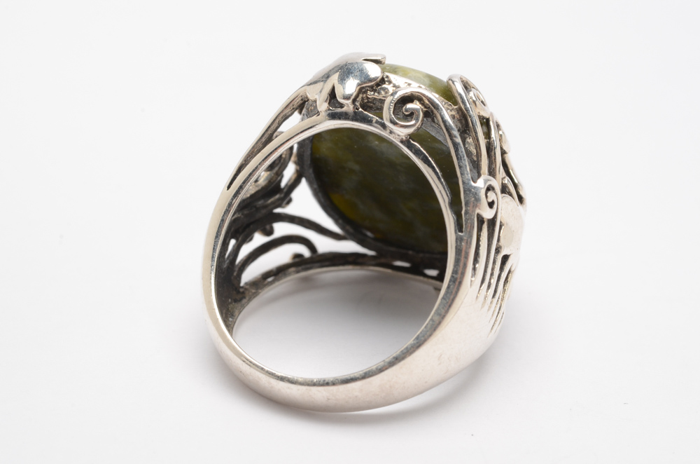 Sterling Silver and Connemara Marble Ring