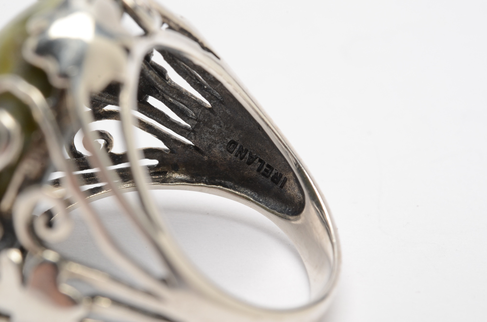 Sterling Silver and Connemara Marble Ring