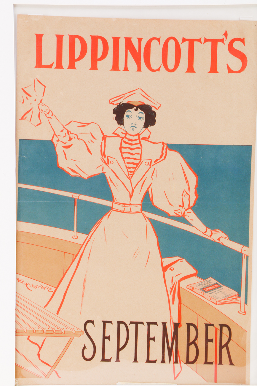 Antique Lithograph Print after Will Carqueville for Lippincotts's Novels