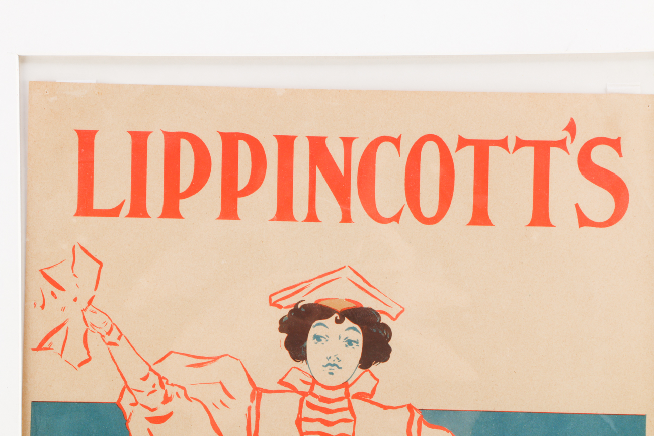 Antique Lithograph Print after Will Carqueville for Lippincotts's Novels