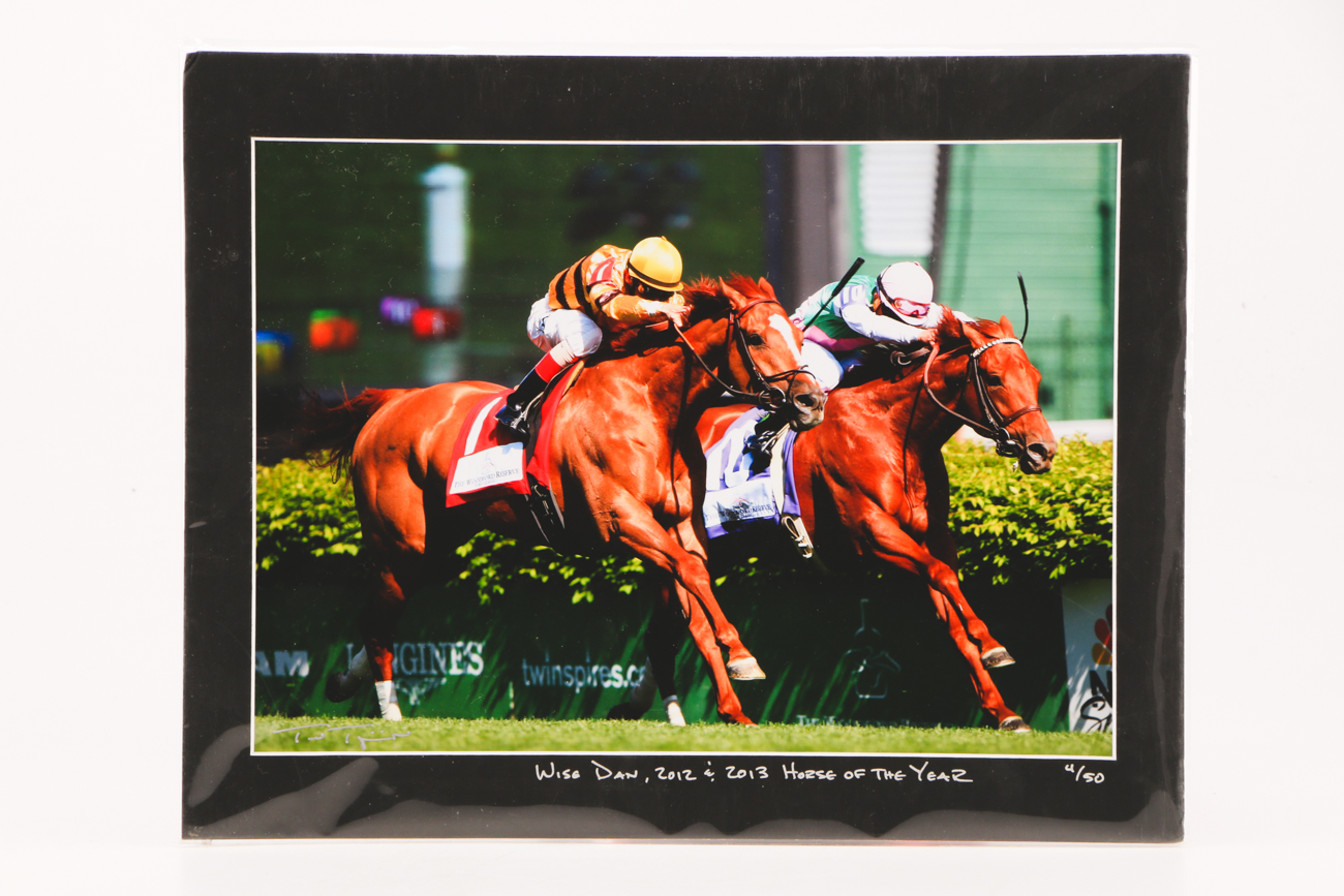 Two Ted Tarquinio Signed Limited Edition Photographic Prints of Race Horses