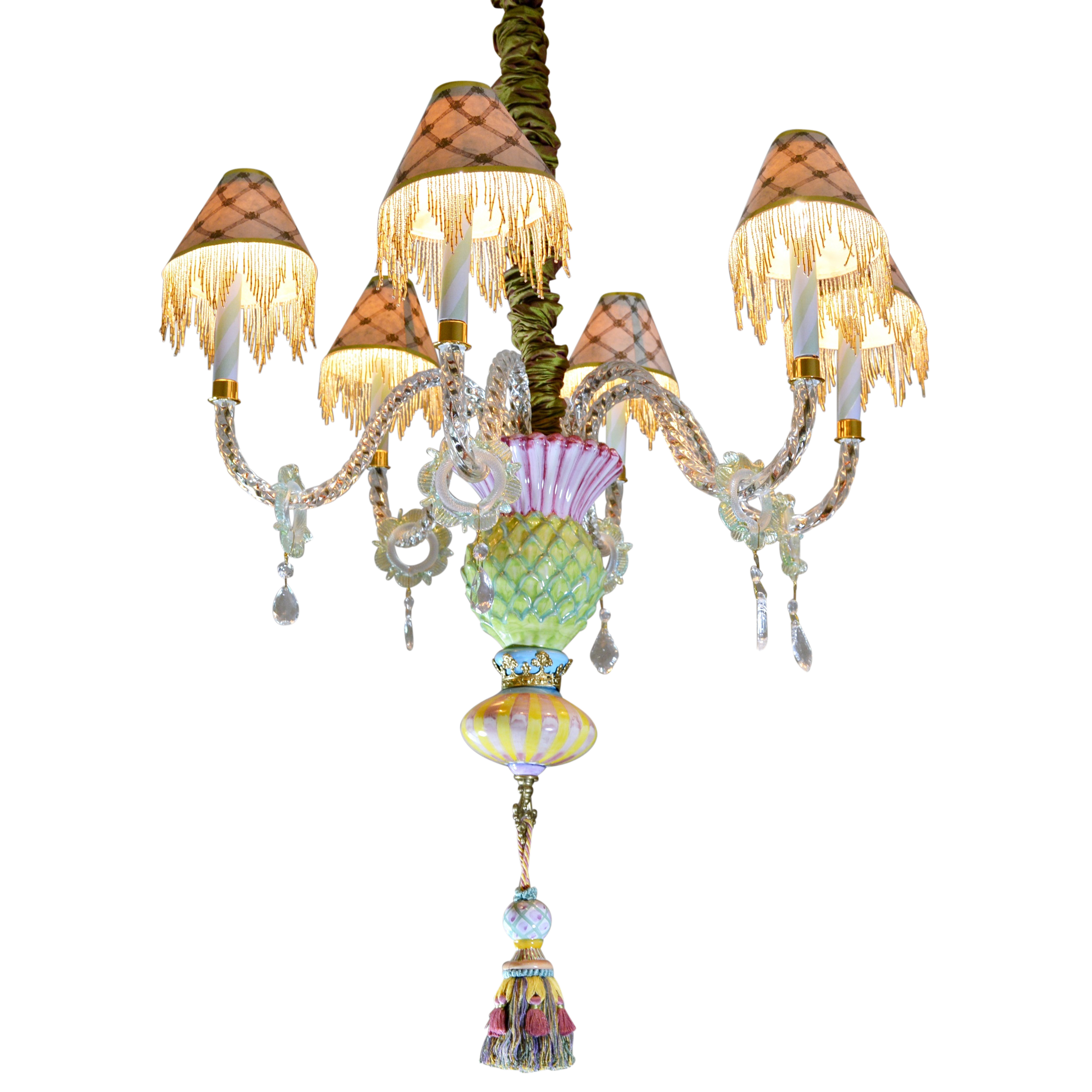 MacKenzie-Childs "Thistle" Pottery Chandelier