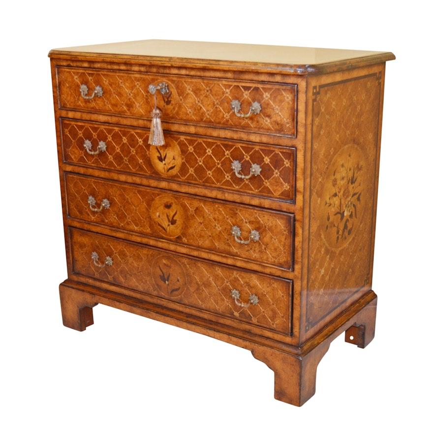 Floral Marquetry Chest of Drawers by Jonathan Charles Fine Furniture