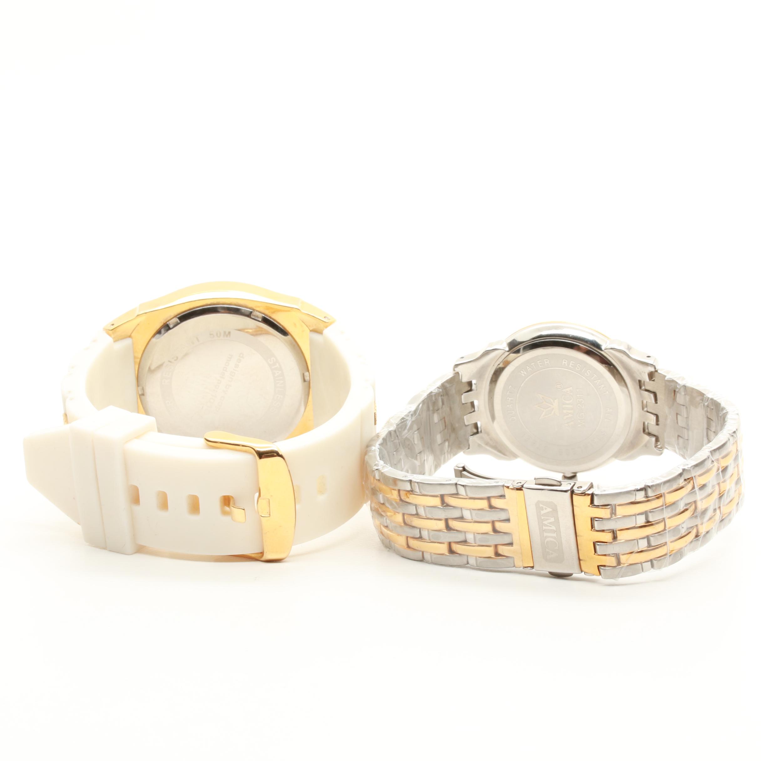 Gold Tone Stainless Steel Copha and Amica Watches