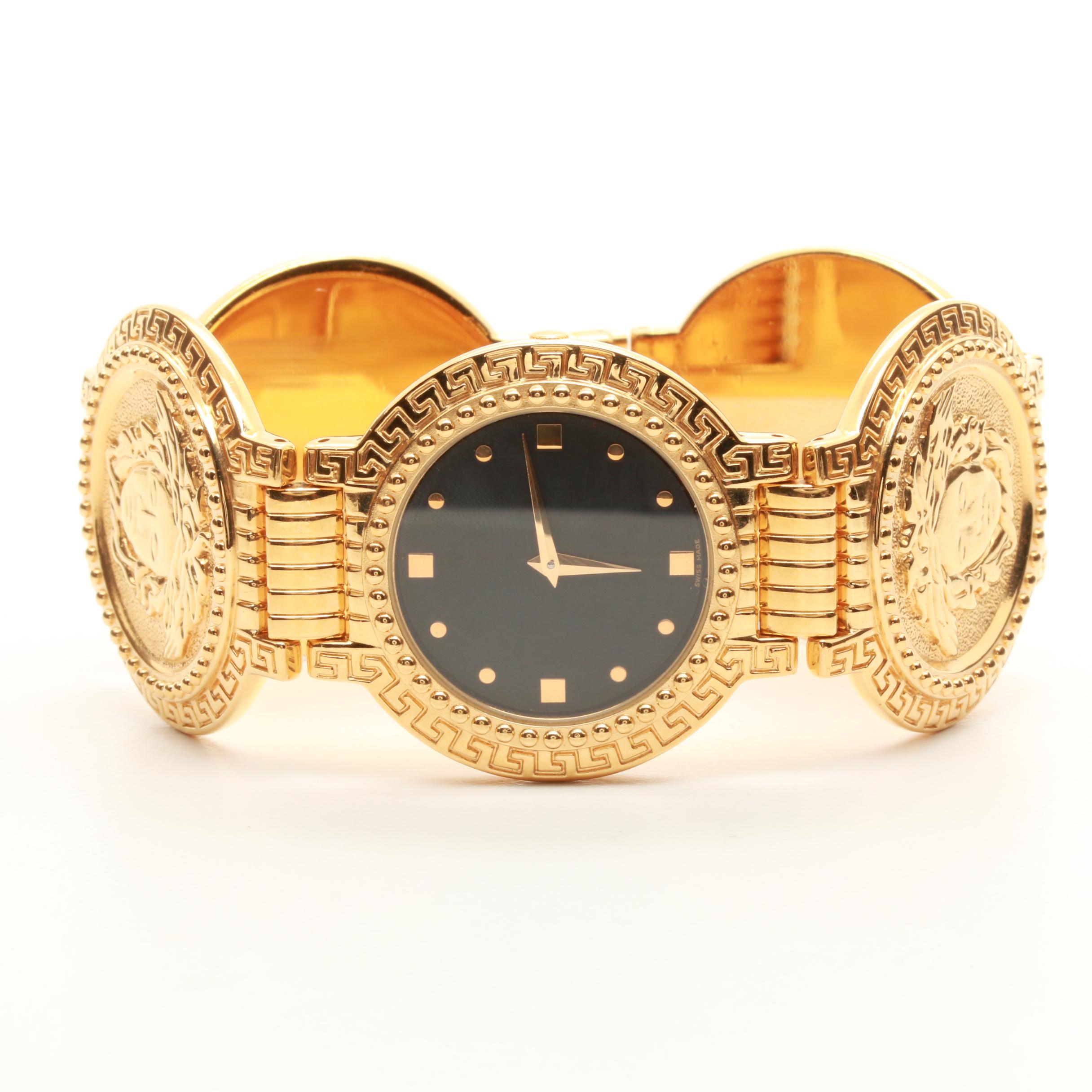 Gianni Versace Signature Medusa Gold Plated Stainless Steel Watch