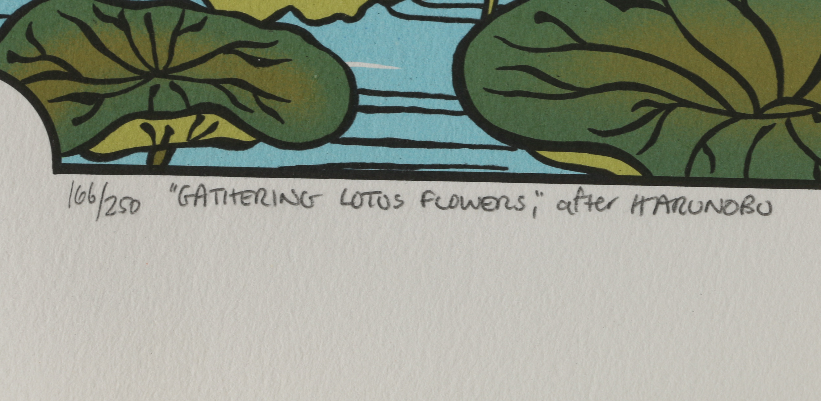 Michael Knigin Lithograph "Gathering Lotus Flowers"