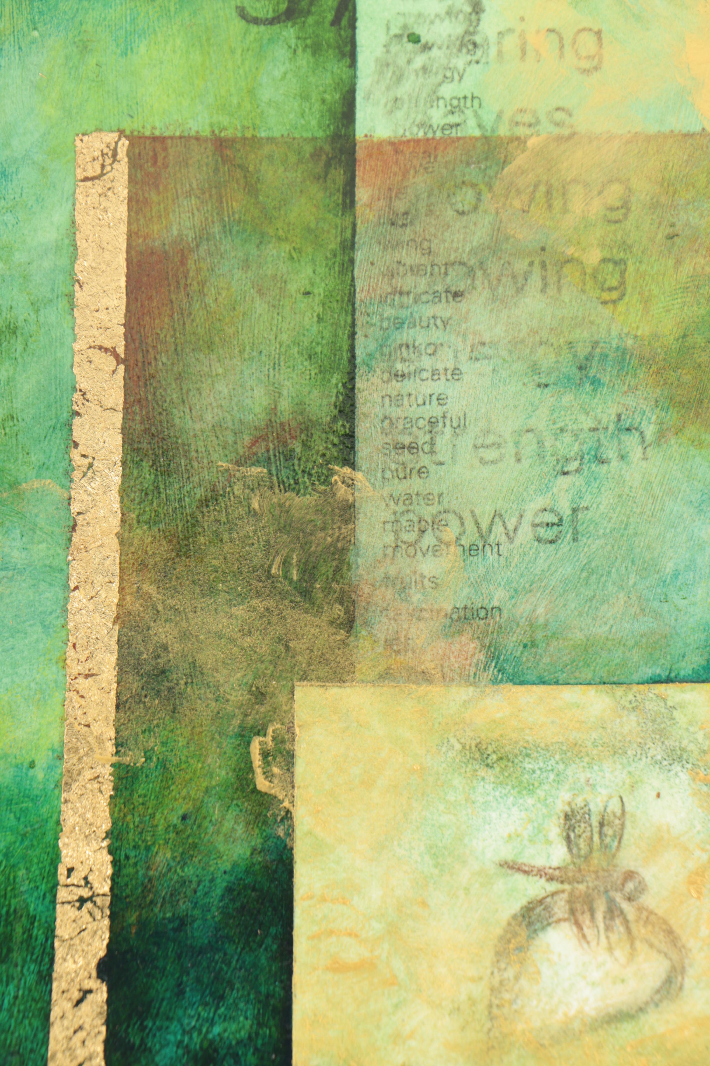 Mixed Media Painting with Gold Leaf