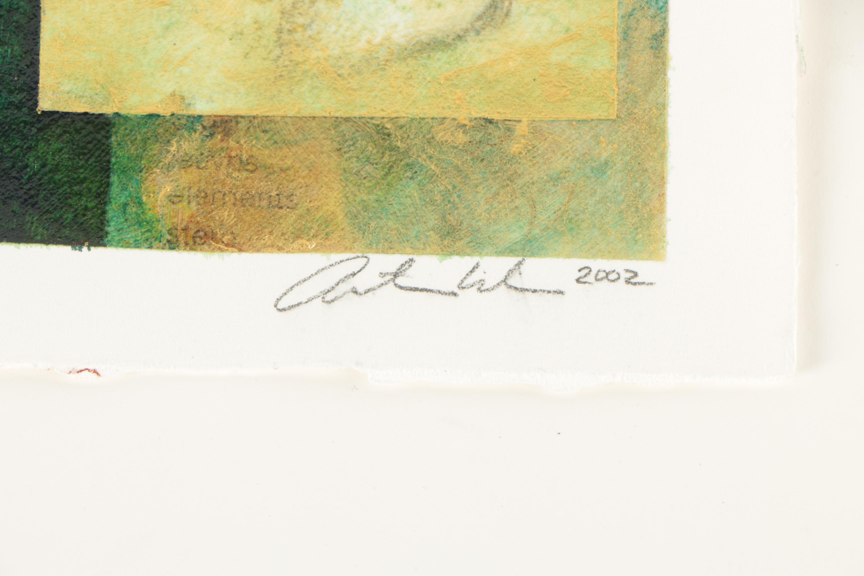 Mixed Media Painting with Gold Leaf