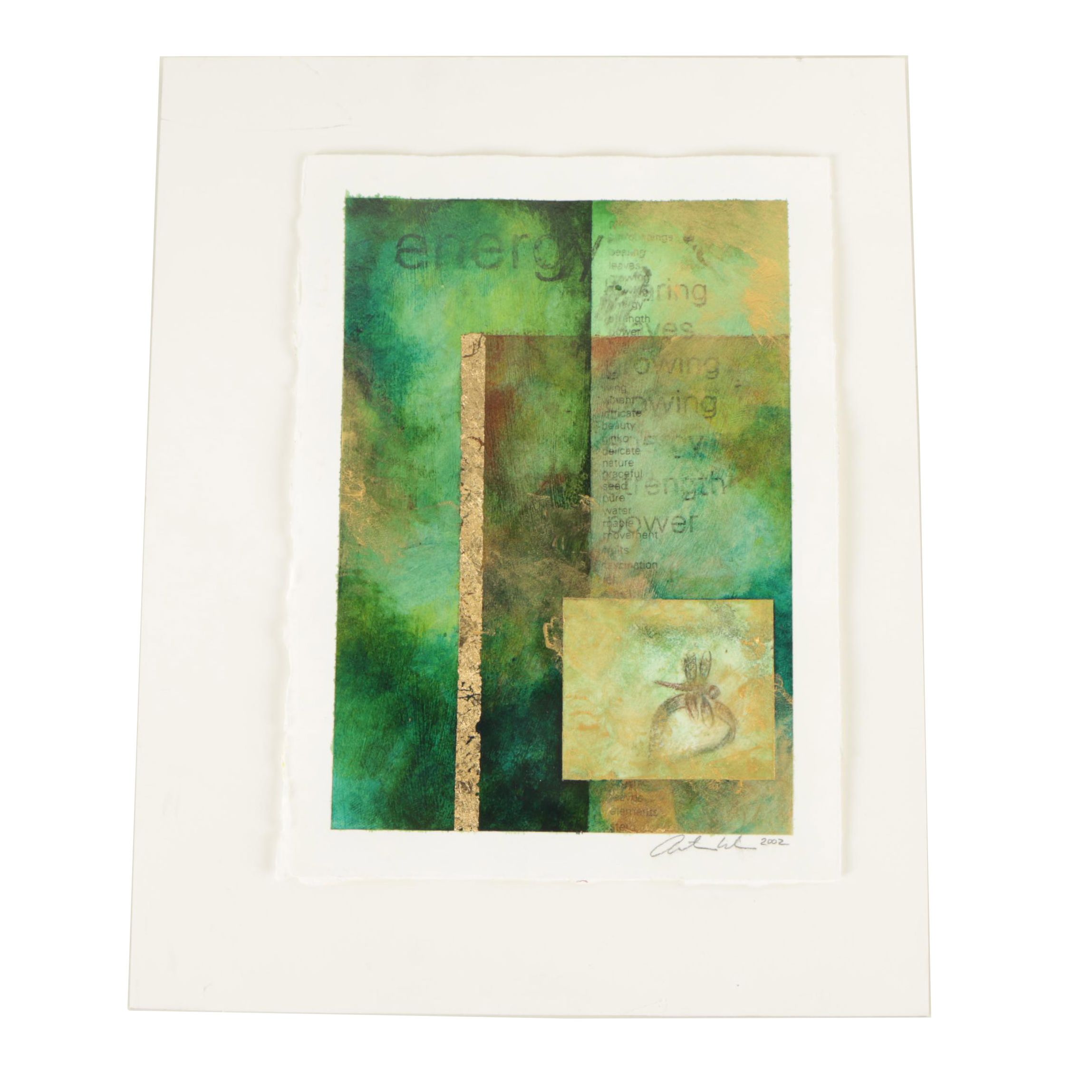 Mixed Media Painting with Gold Leaf