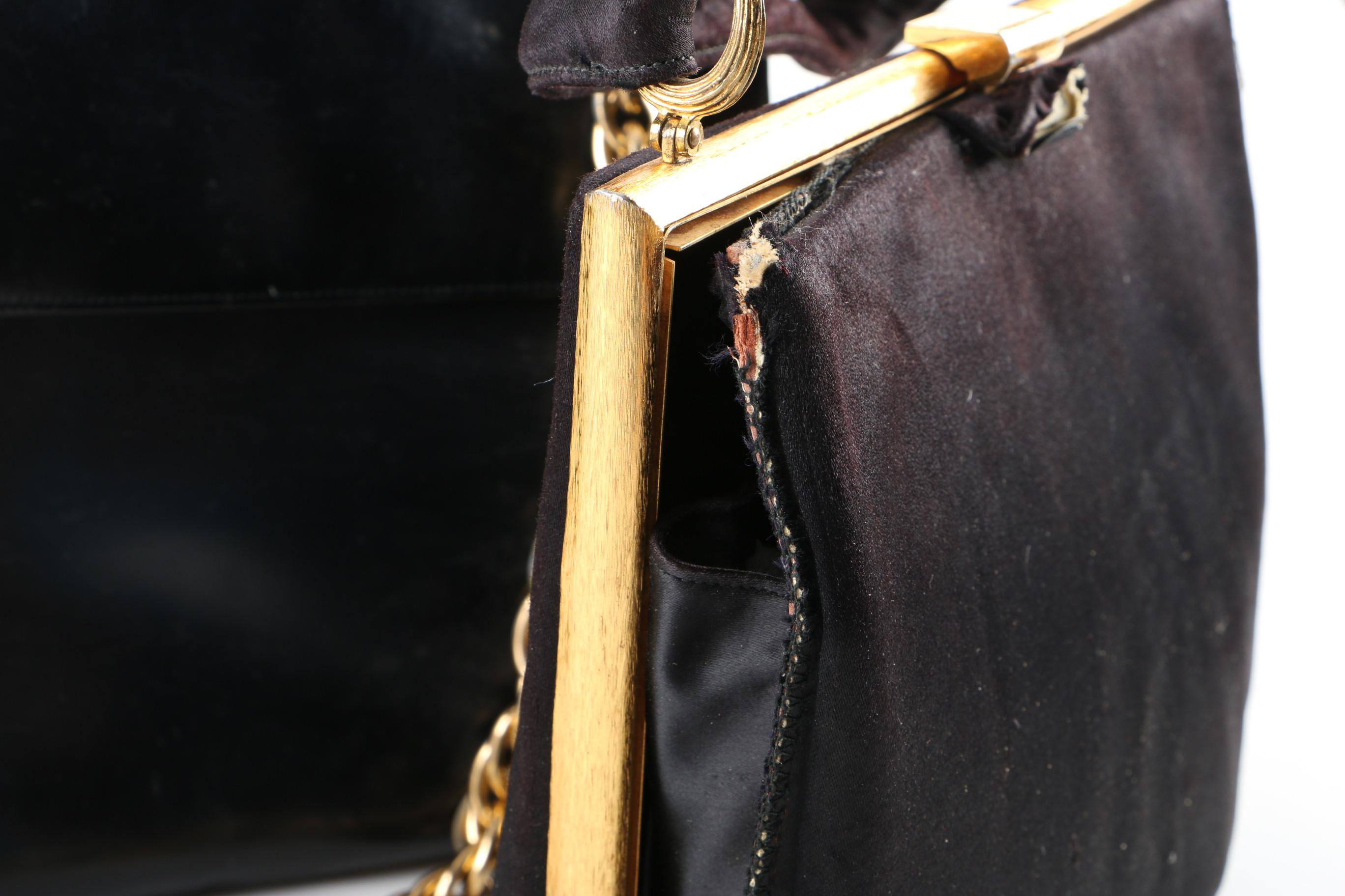 Vintage Koret Black Leather and Fabric Handbags