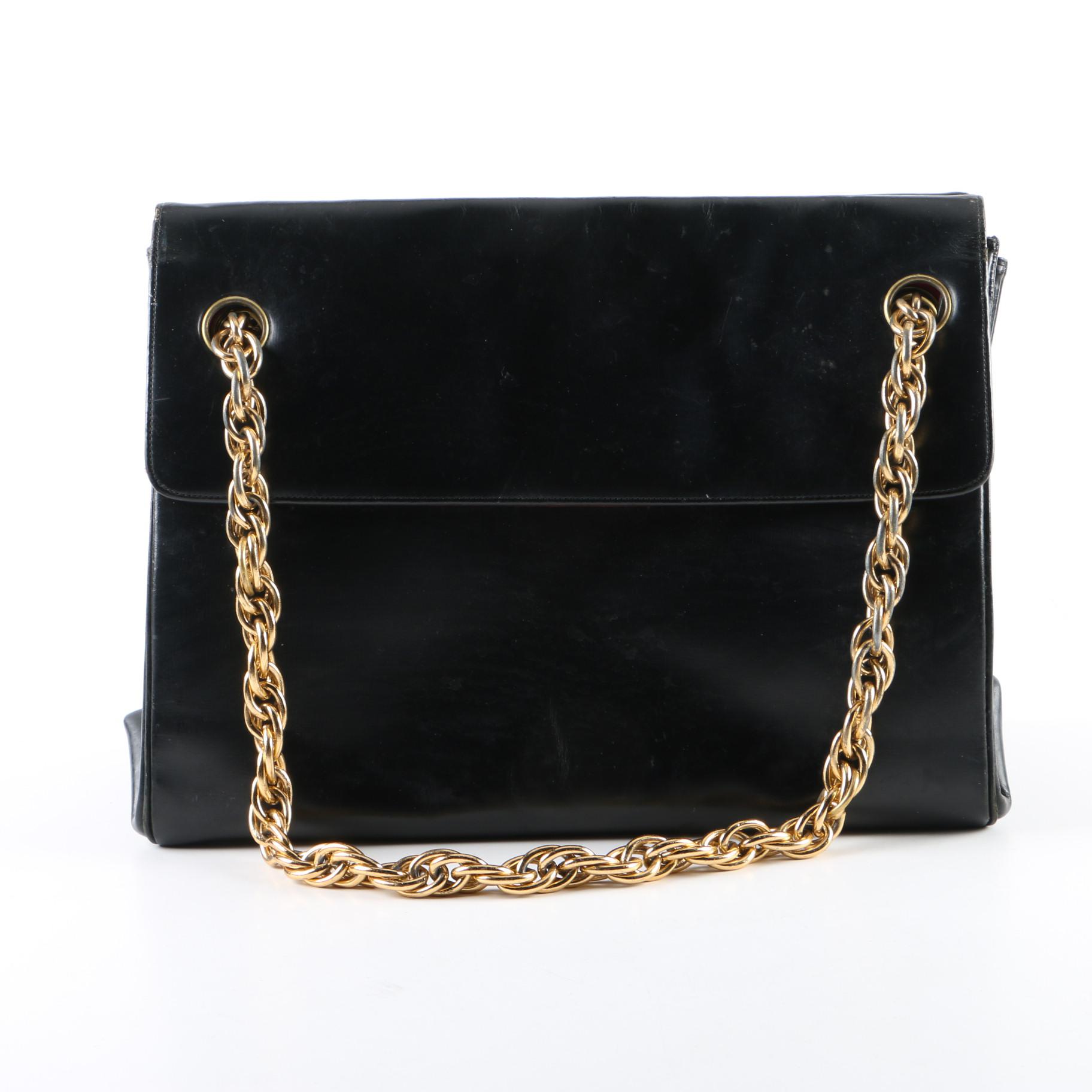 Vintage Koret Black Leather and Fabric Handbags