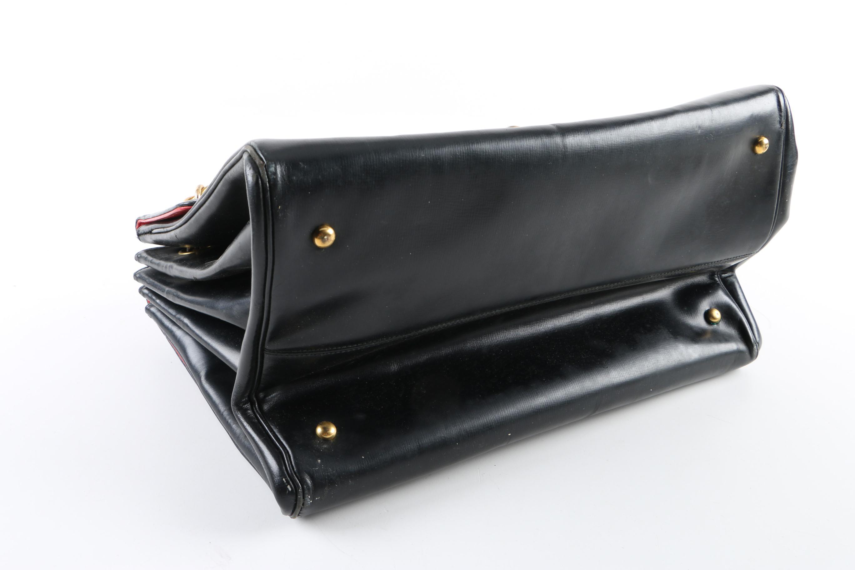 Vintage Koret Black Leather and Fabric Handbags