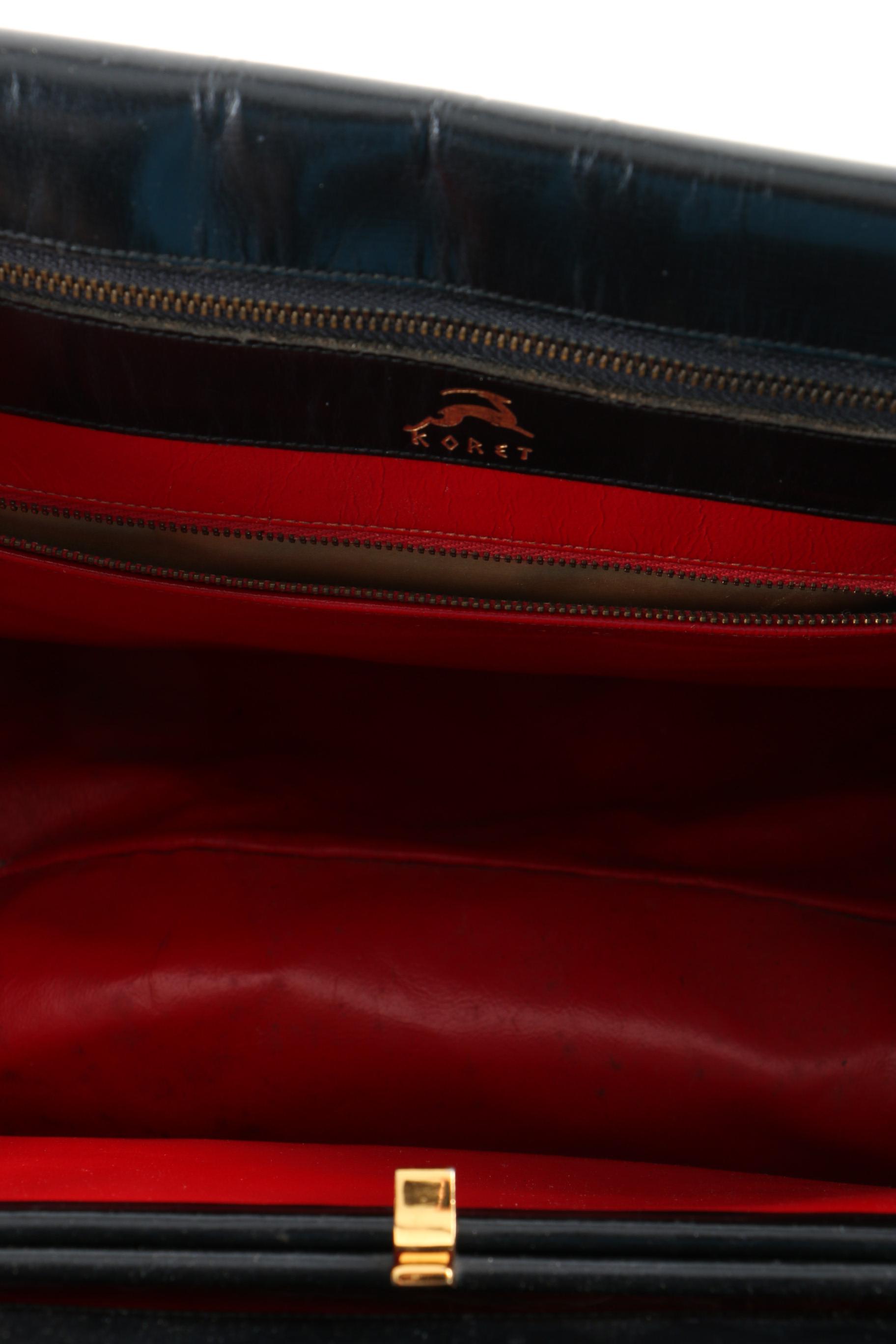 Vintage Koret Black Leather and Fabric Handbags