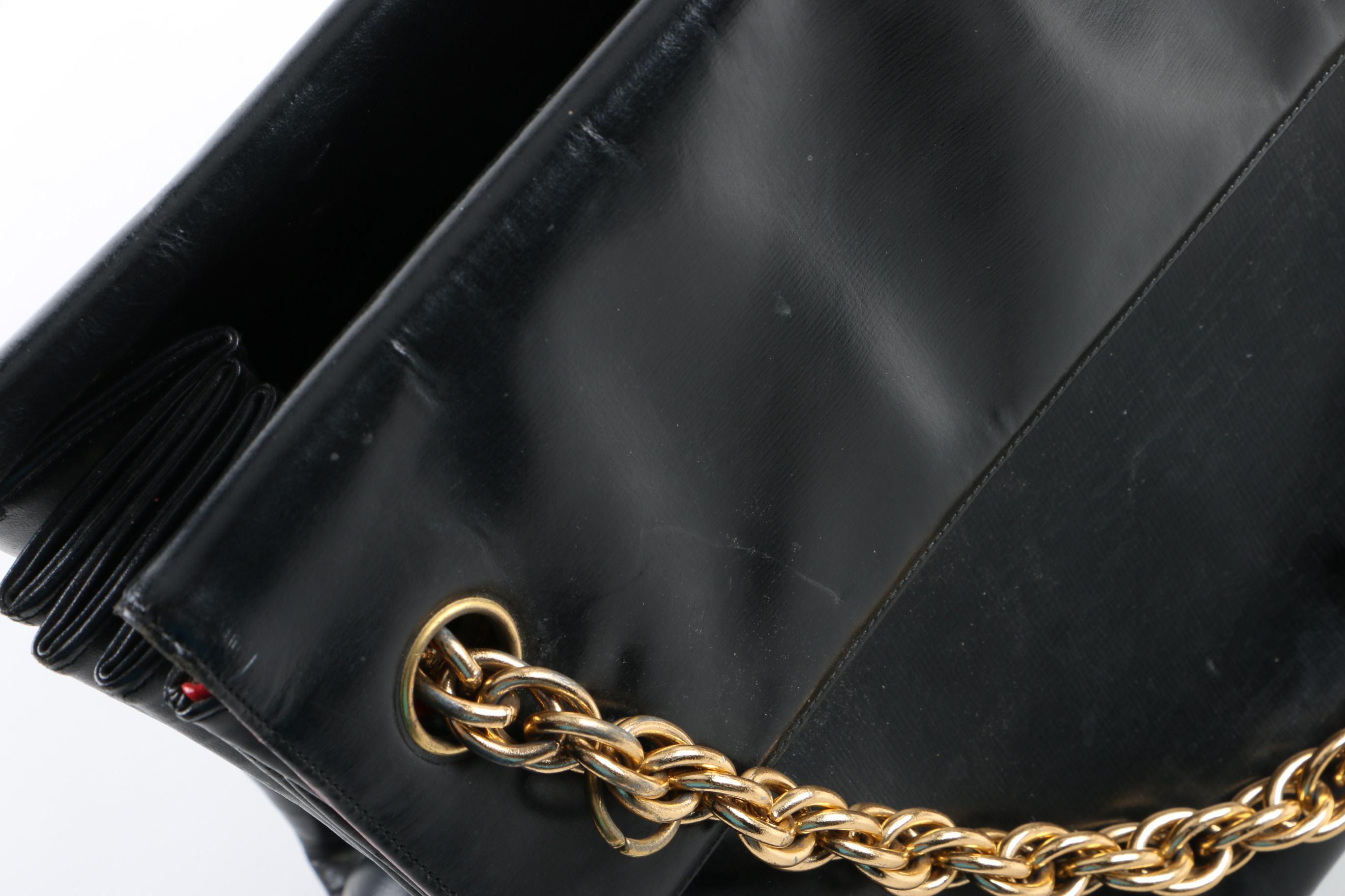 Vintage Koret Black Leather and Fabric Handbags