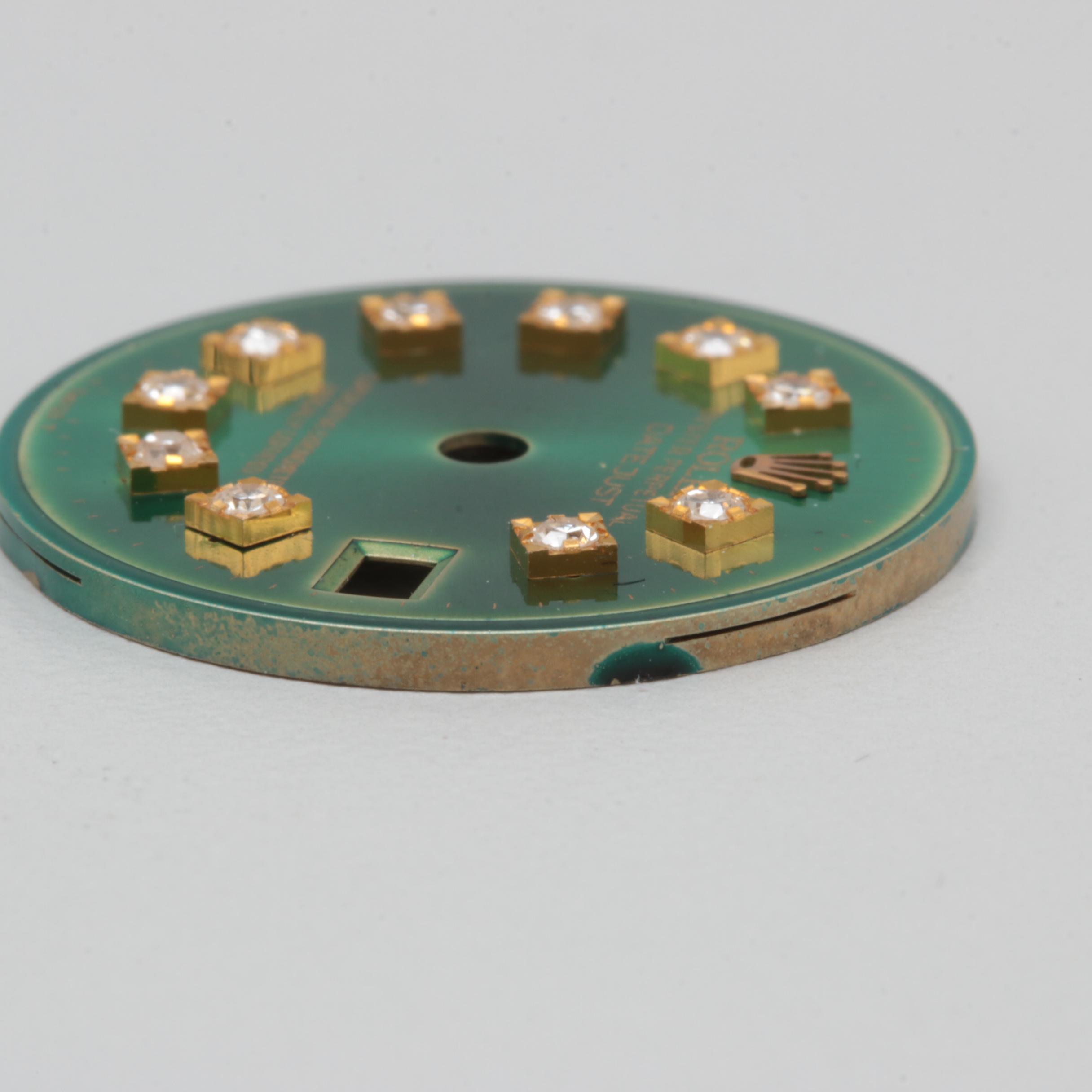 Rolex Oyster Perpetual Datejust Green Dial Set with Diamonds